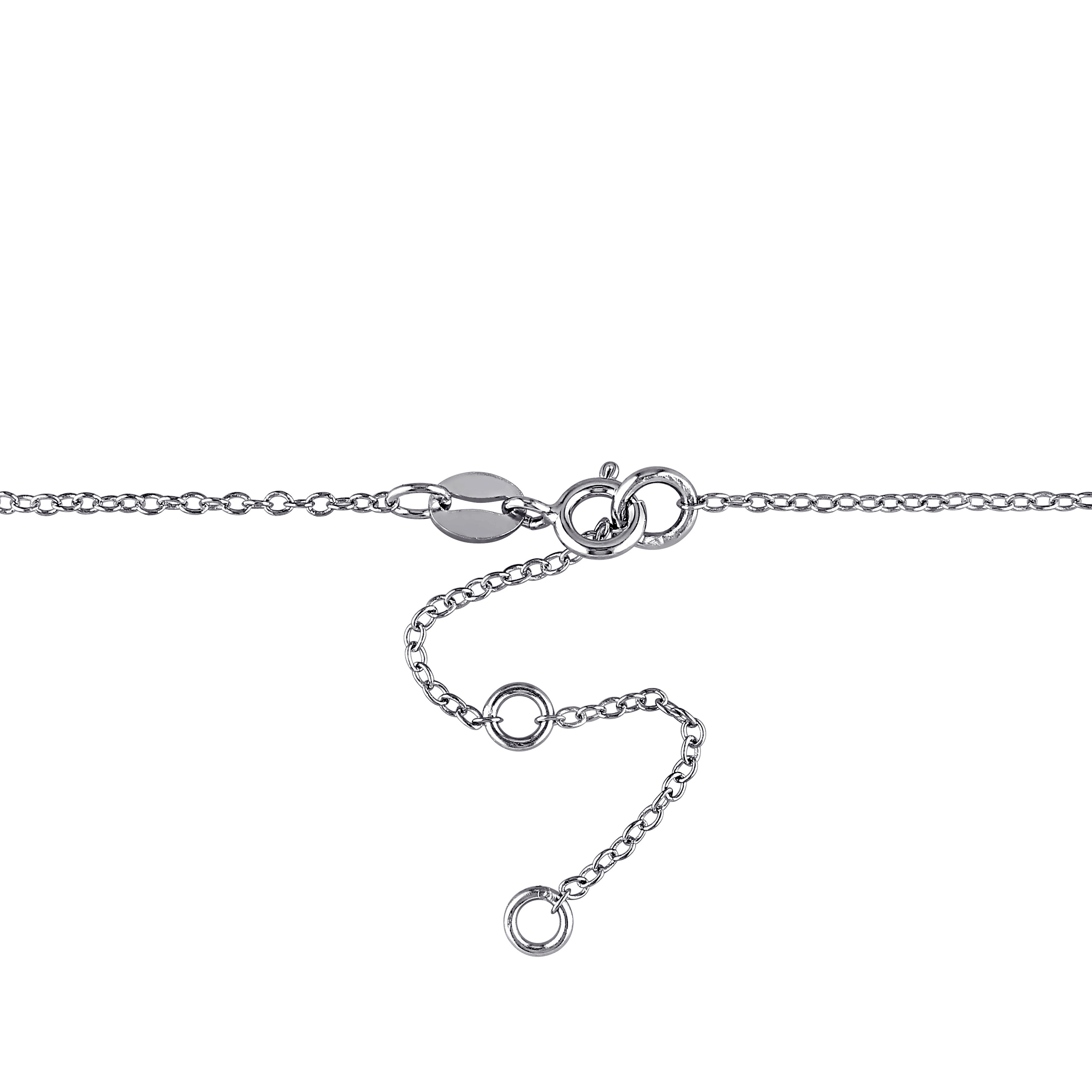 Amour Sterling Silver White Sapphire Bar Necklace | eBay