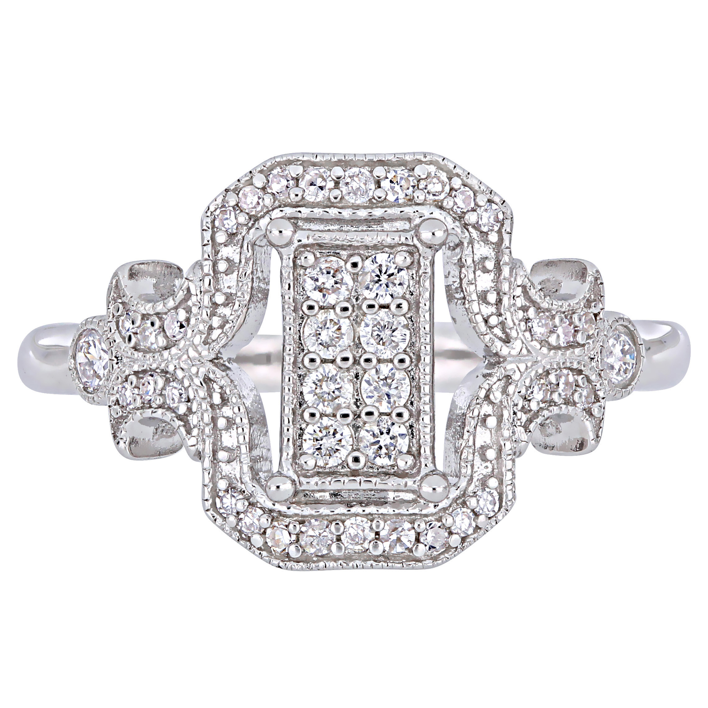 Sterling Silver Diamond Halo Engagement Ring | eBay