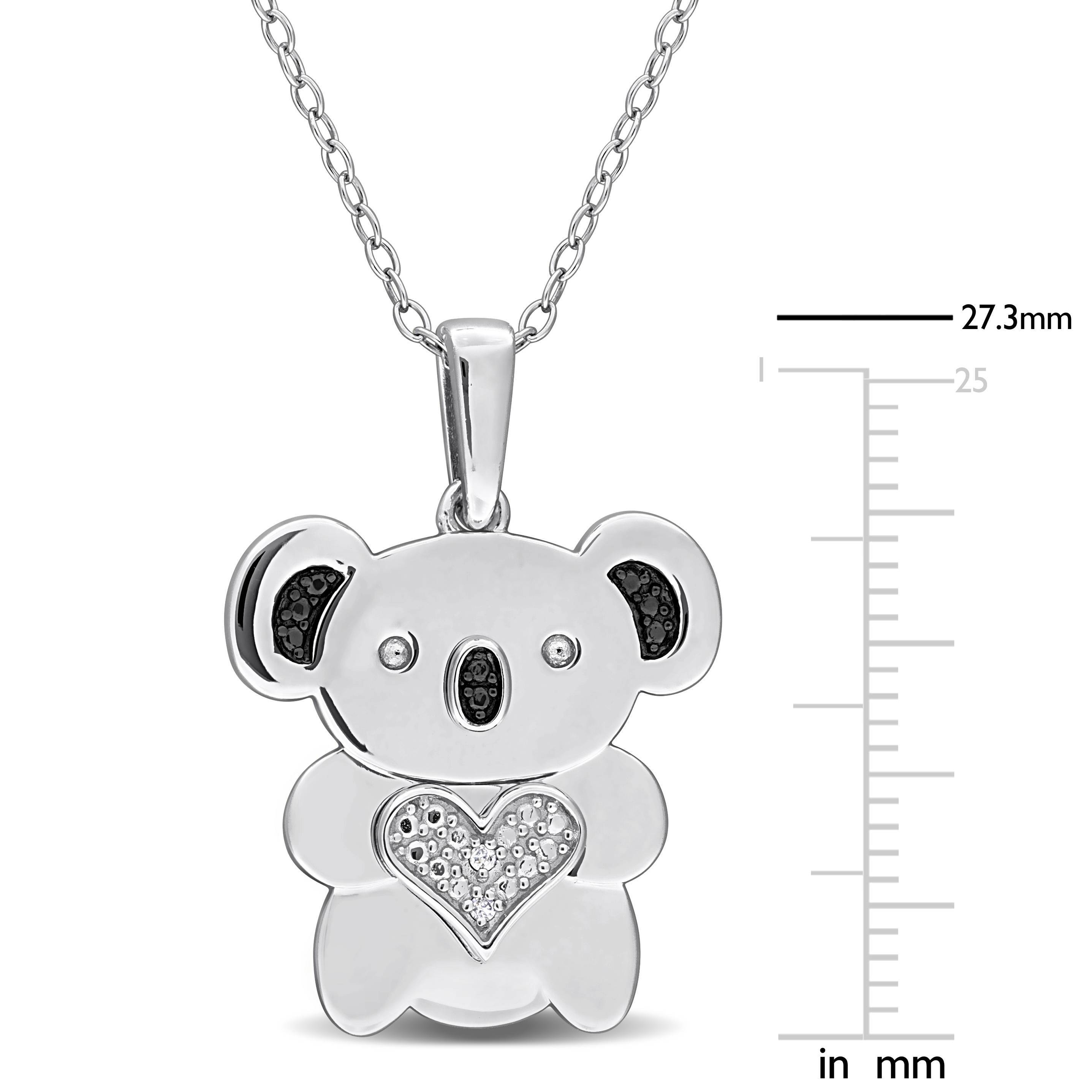 Diamond Accent Koala Bear Pendant with Chain in Sterling Silver - 18 in-2