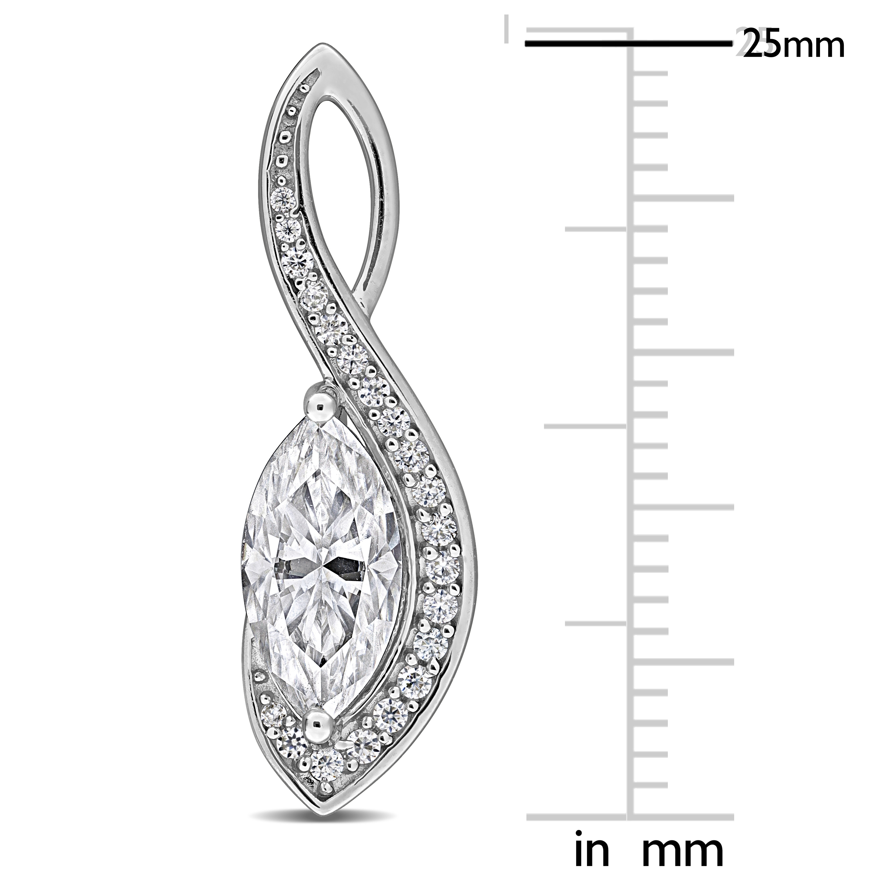 2 1/5ct DEW Created Moissanite Wavy Drop Earrings in Sterling Silver