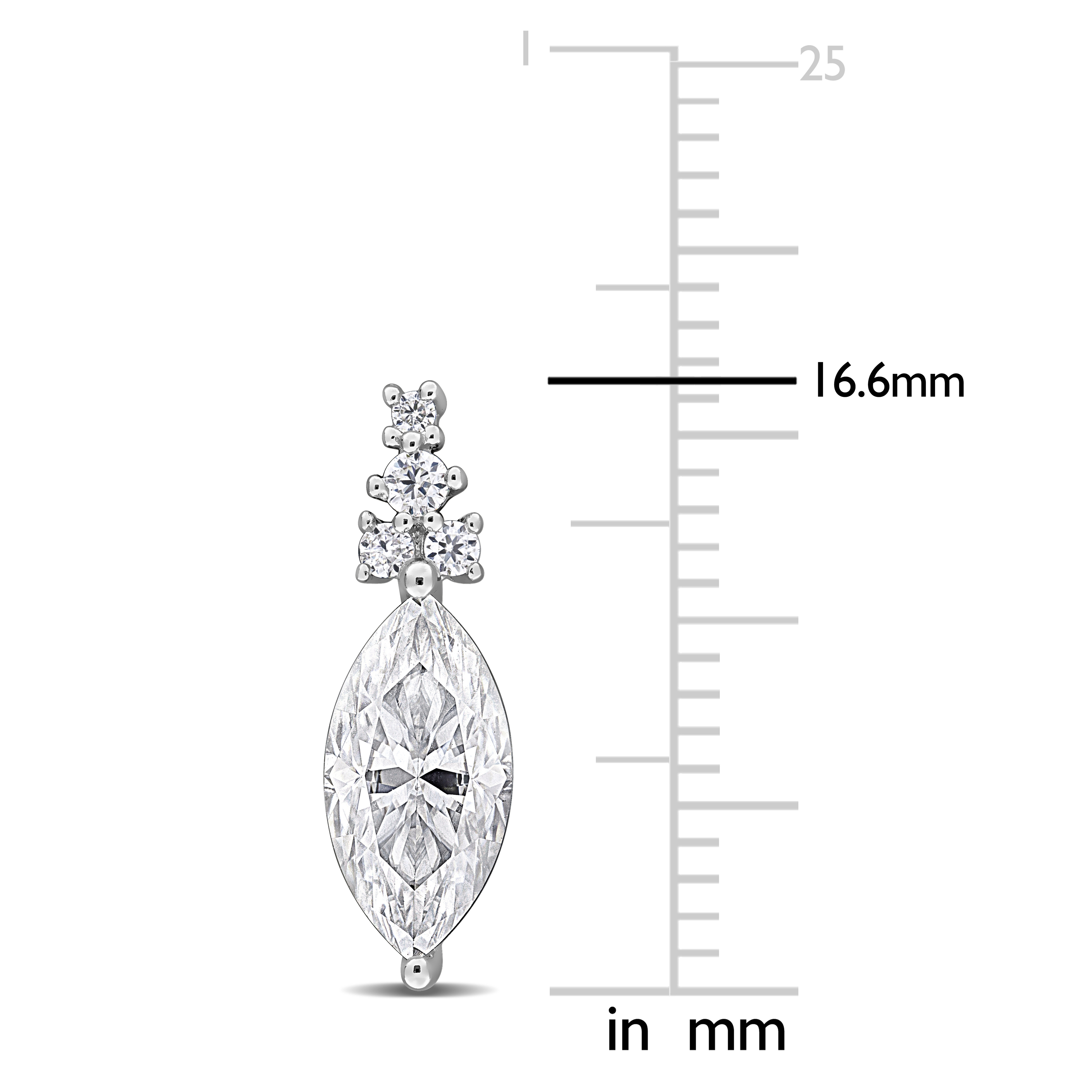 2 1/8ct DEW Created Moissanite Drop Earrings in Sterling Silver