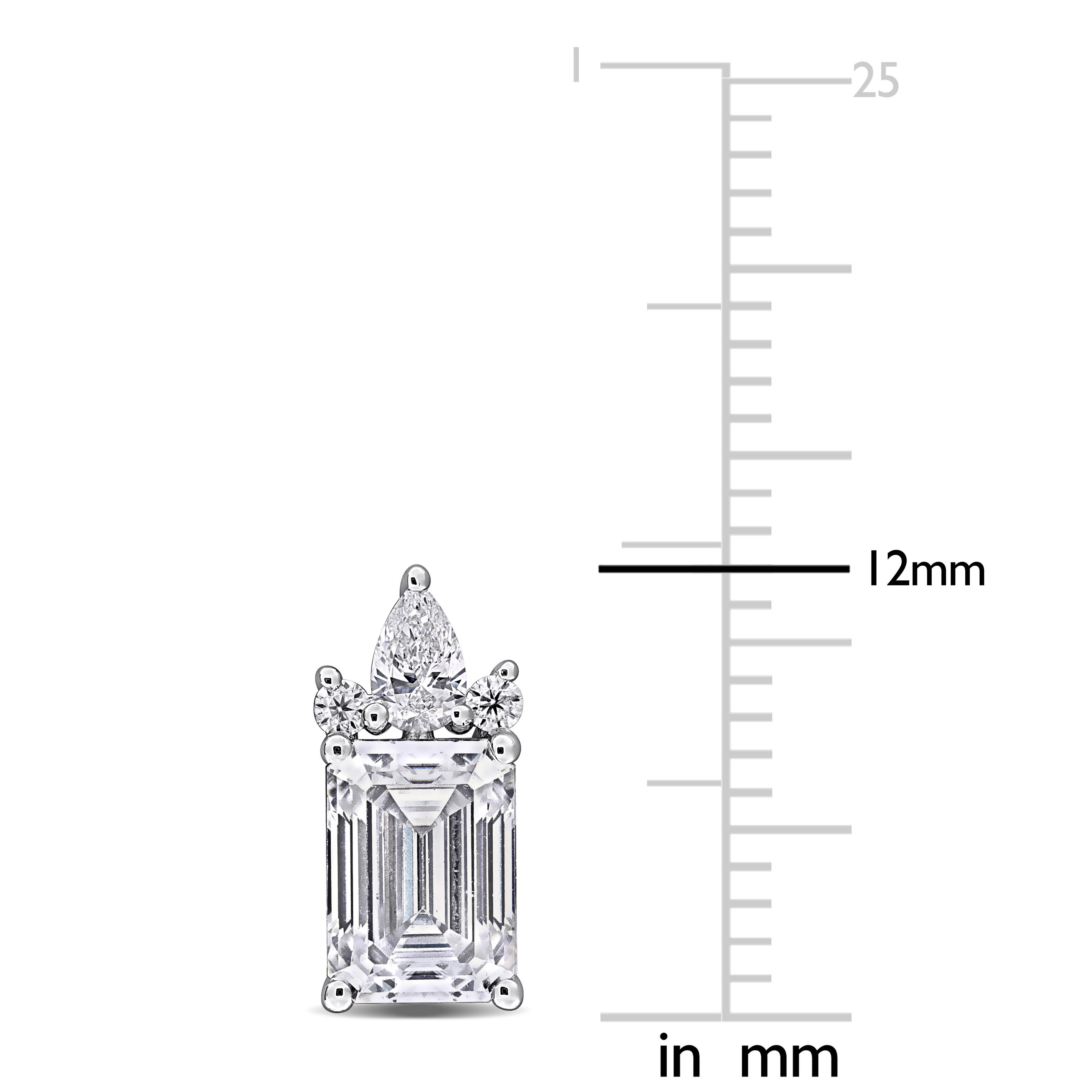 2 1/2ct DEW Created Moissanite Drop Earrings in Sterling Silver