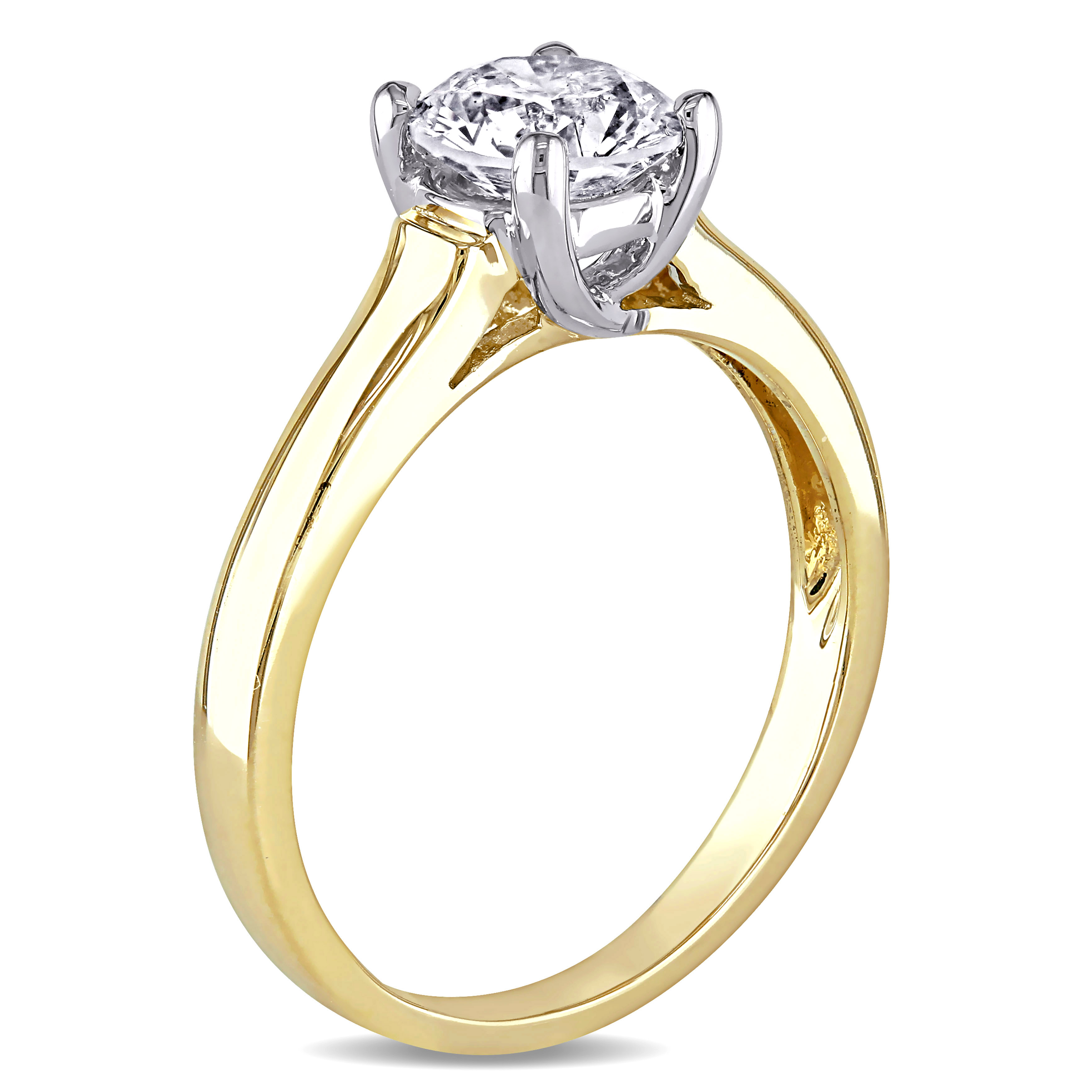 Amour 1 CT TW Diamond Solitaire Ring in 14k Yellow Gold eBay