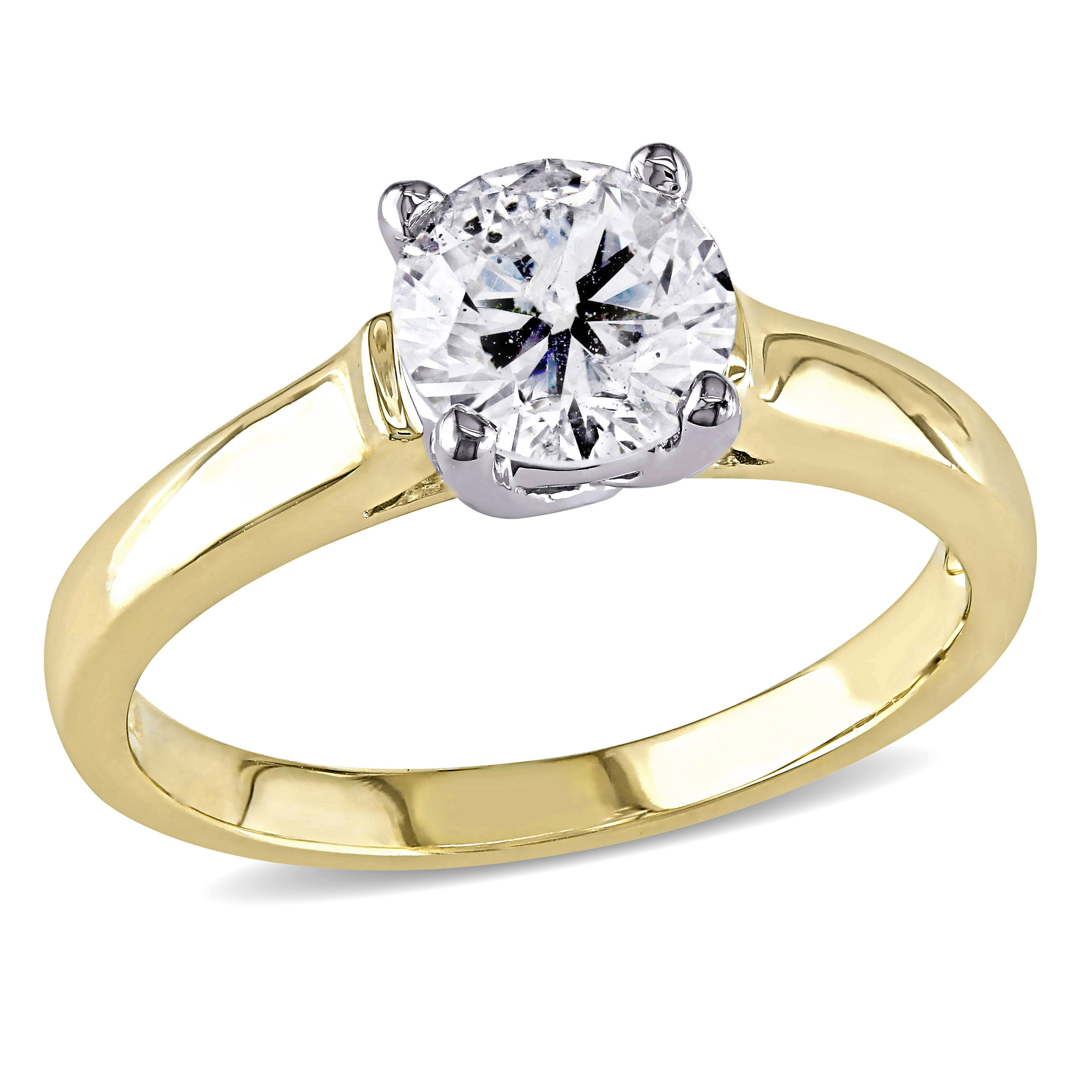 Amour 1 CT TW Diamond Solitaire Ring in 14k Yellow Gold eBay