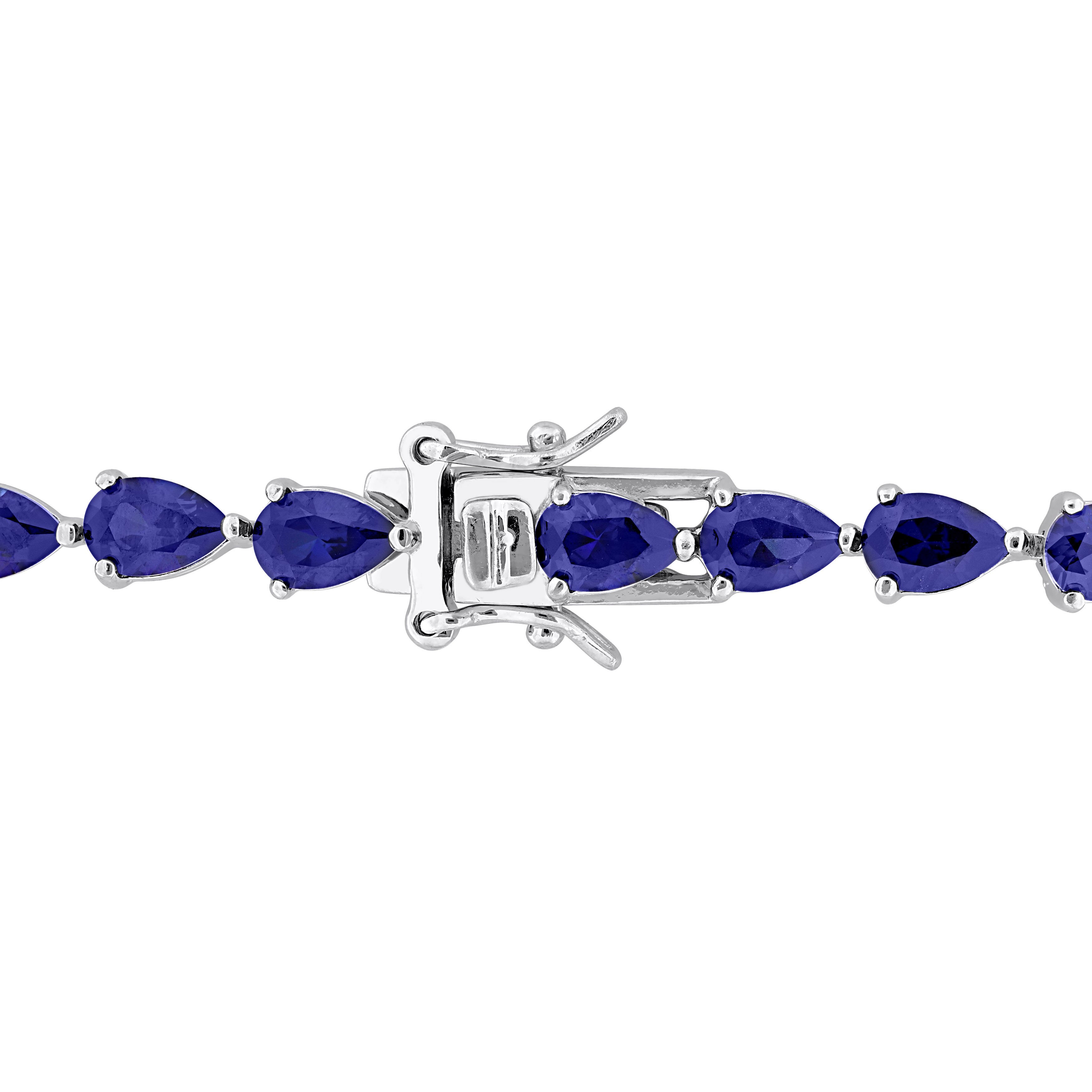 13.5 CT TGW Created Blue Sapphire 7.25 Bracelet in Sterling Silver