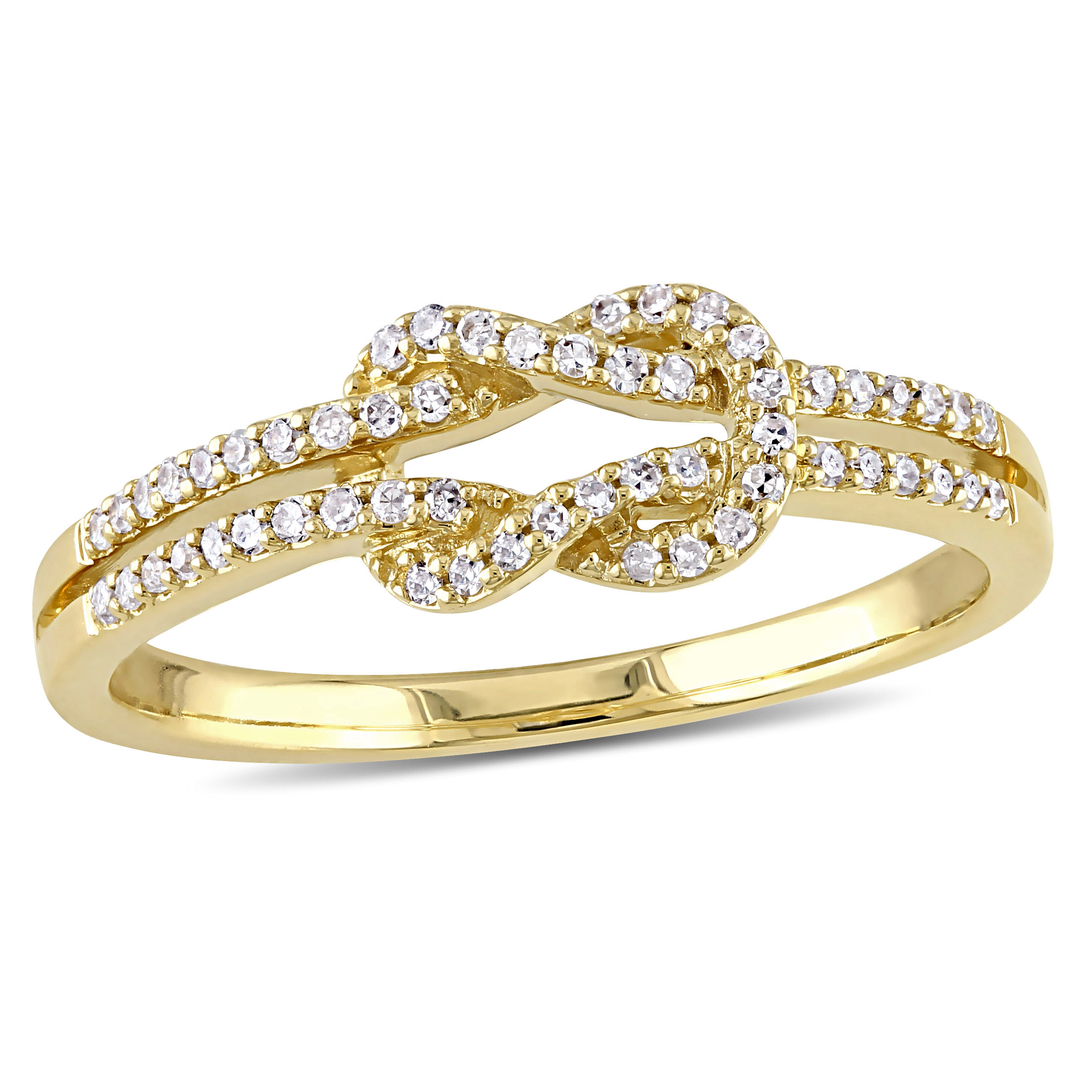 1/6 CT TW Diamond Double Knot Ring in 14k Yellow Gold