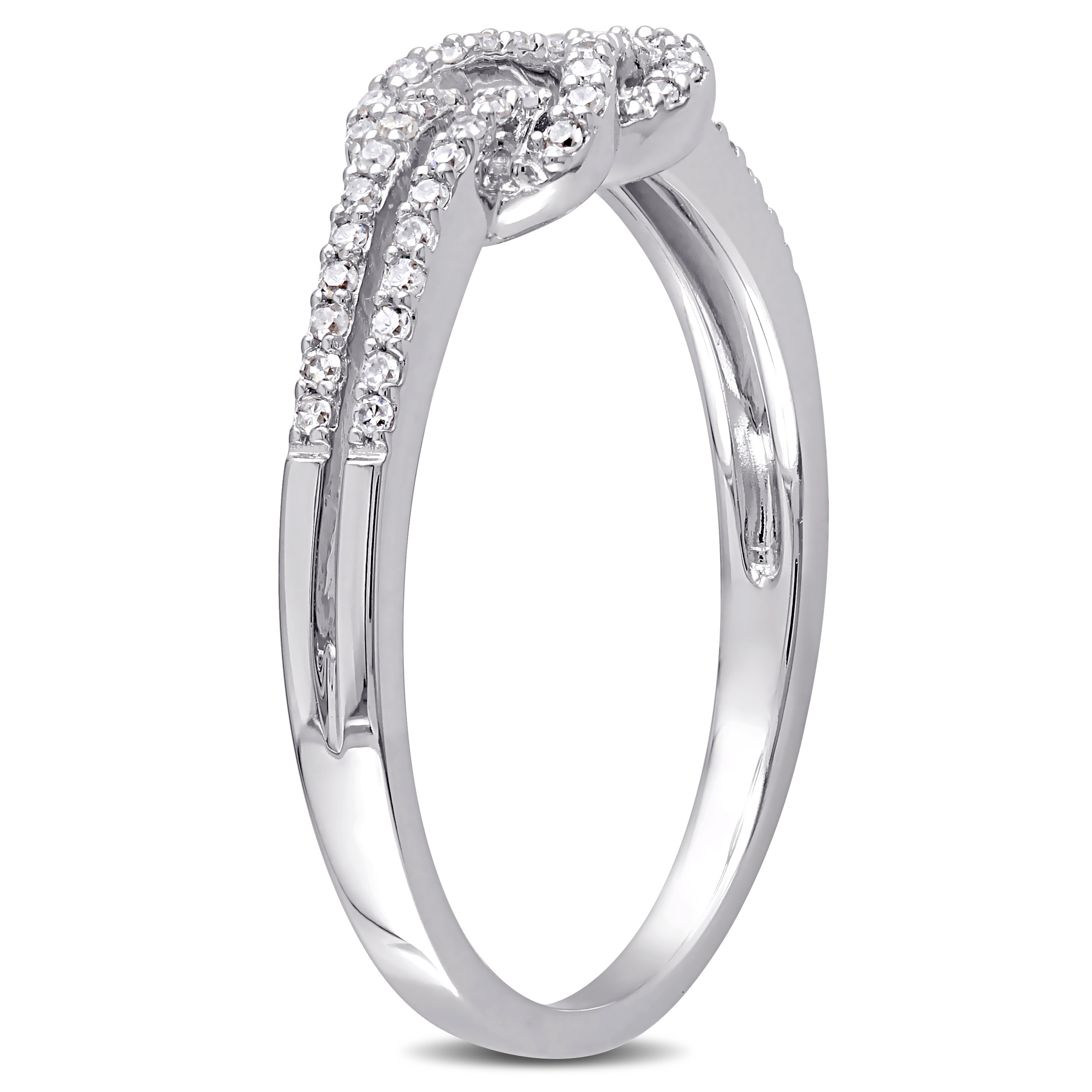 1/6 CT TW Diamond Double Knot Ring in 14k White Gold
