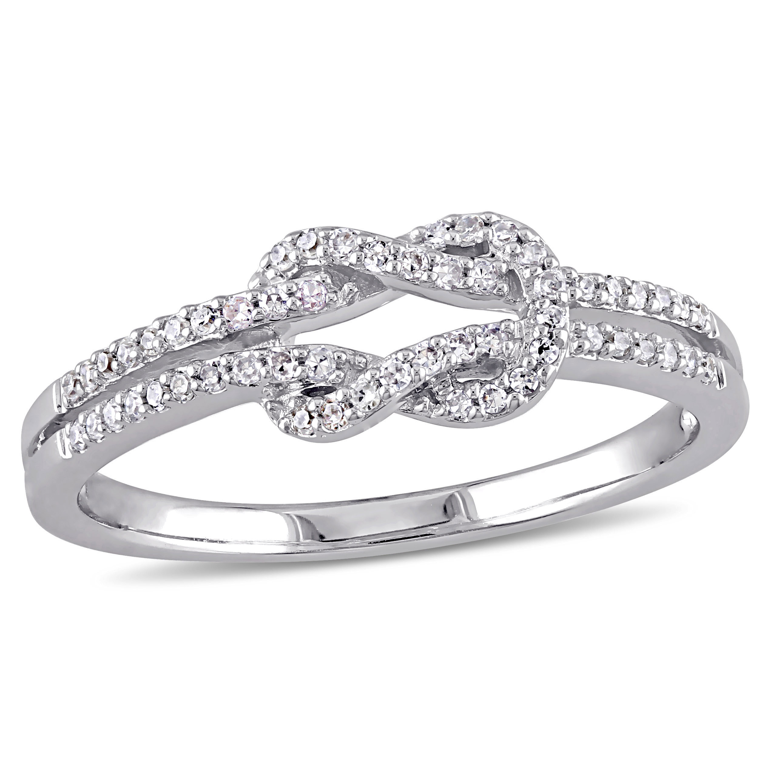 Diamond Heart Promise Ring 1/6 ct tw Round-cut 10K White Gold