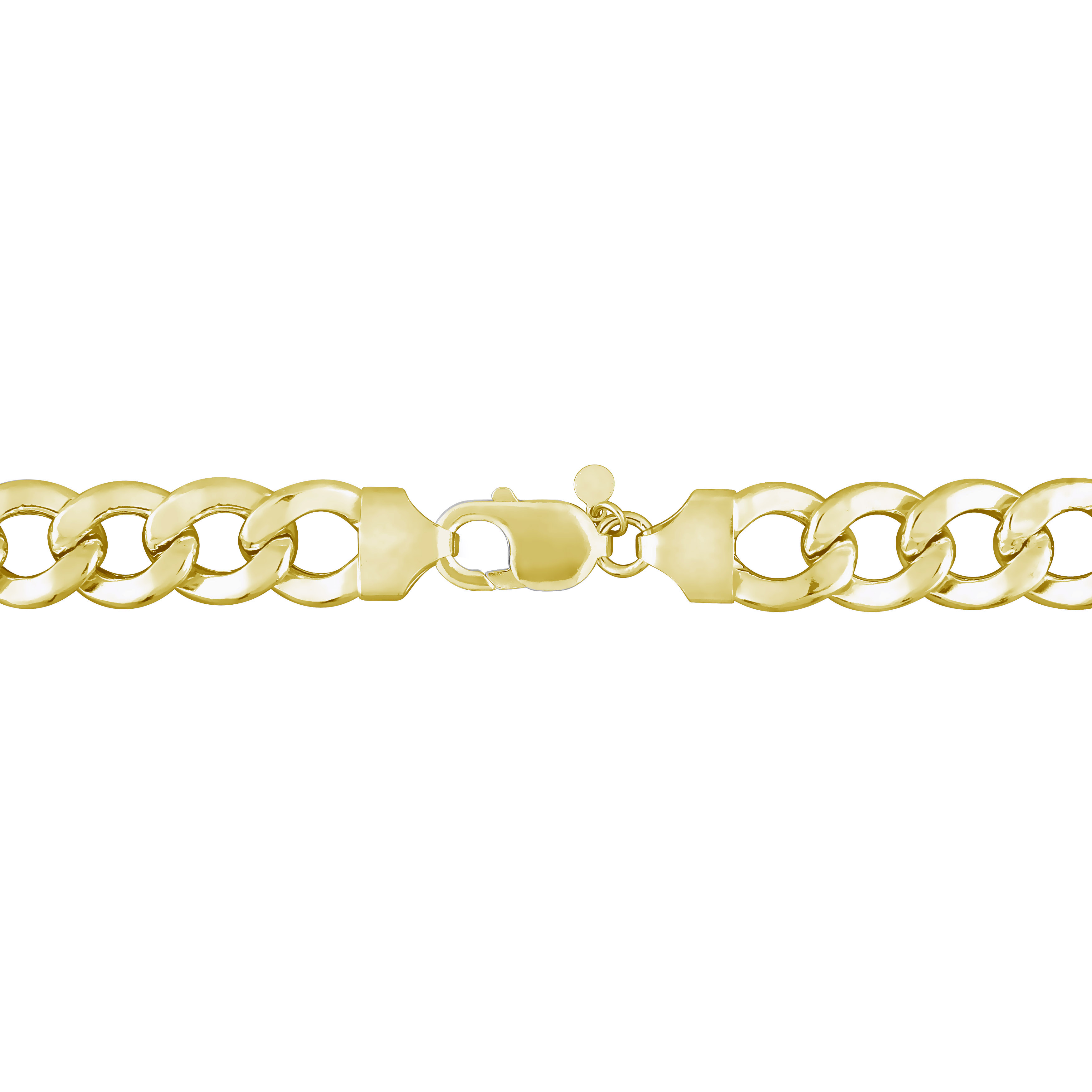 12.5mm Curb Link Bracelet in 18k Yellow Gold Plated Sterling Silver - 9 in.