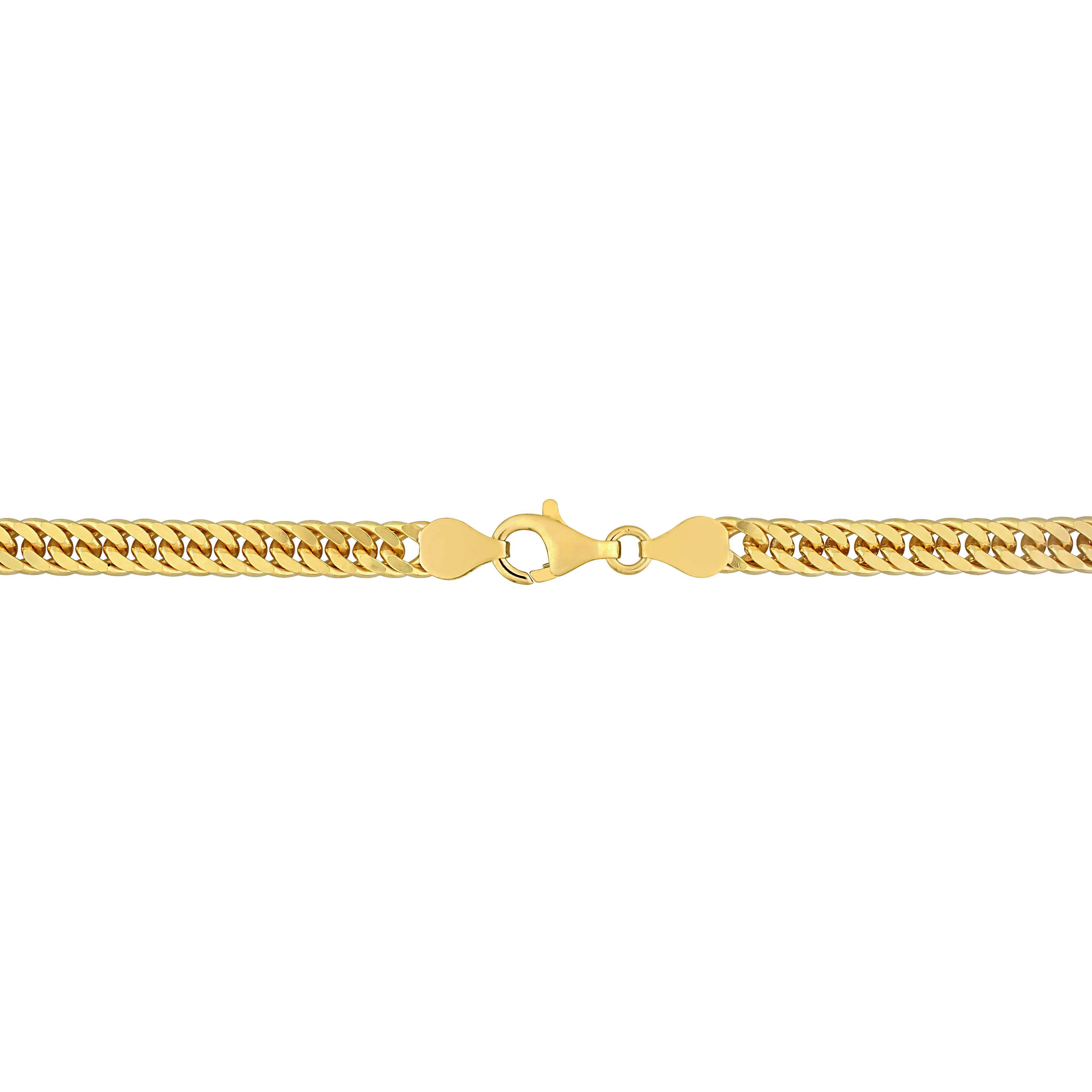 5.5mm Double Curb Link Chain Bracelet in 18k Yellow Gold Plated Sterling Silver - 9 in.