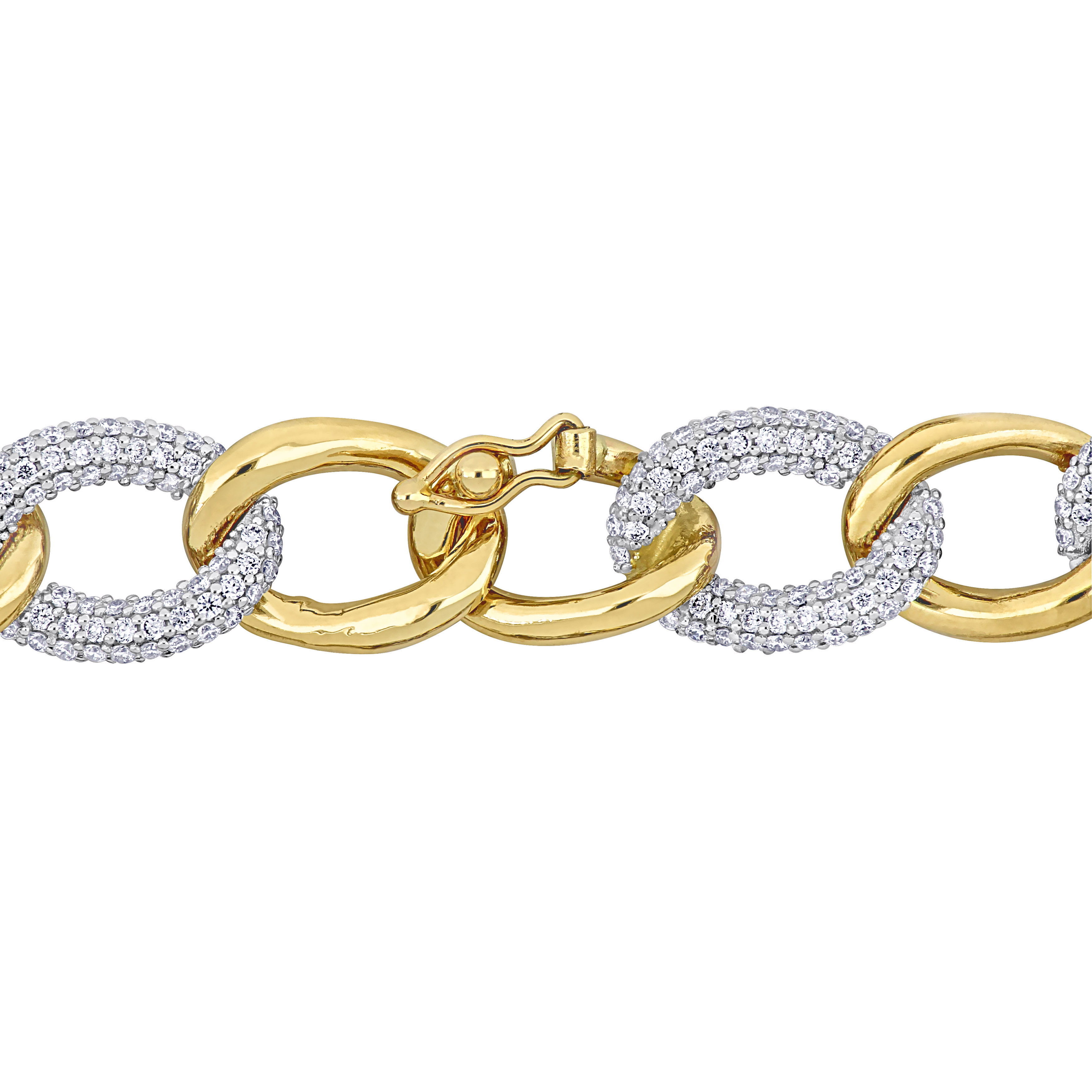 2 3/8 CT TDW Diamond Link Bracelet in Two-Tone 14K White And Yellow Gold - 7.5 In.