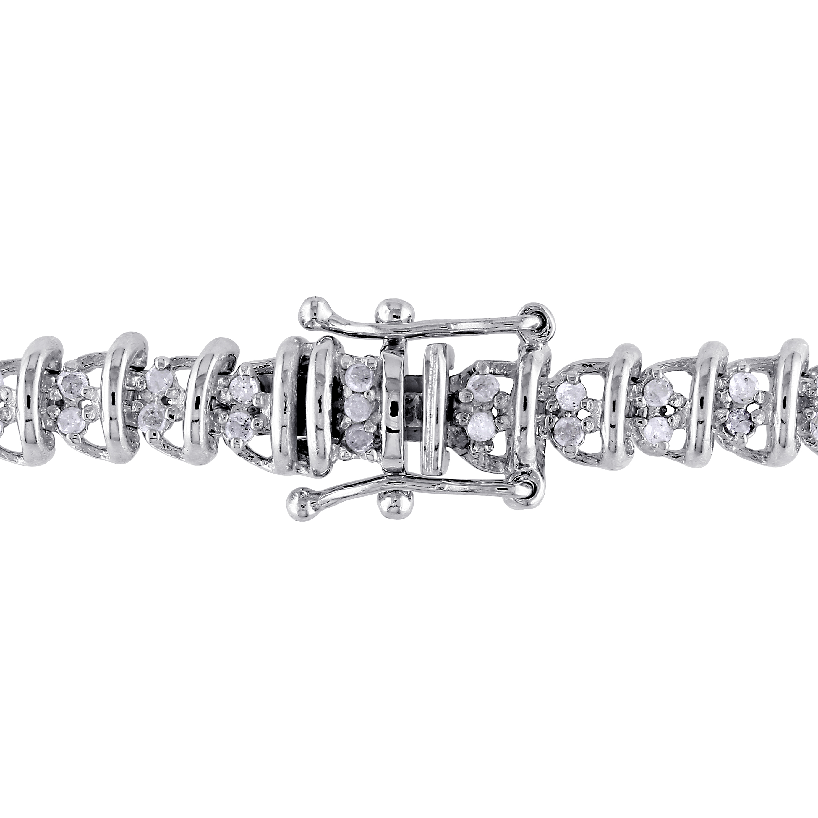 1 CT TW Diamond Tennis Bracelet in Sterling Silver - 7.5 in