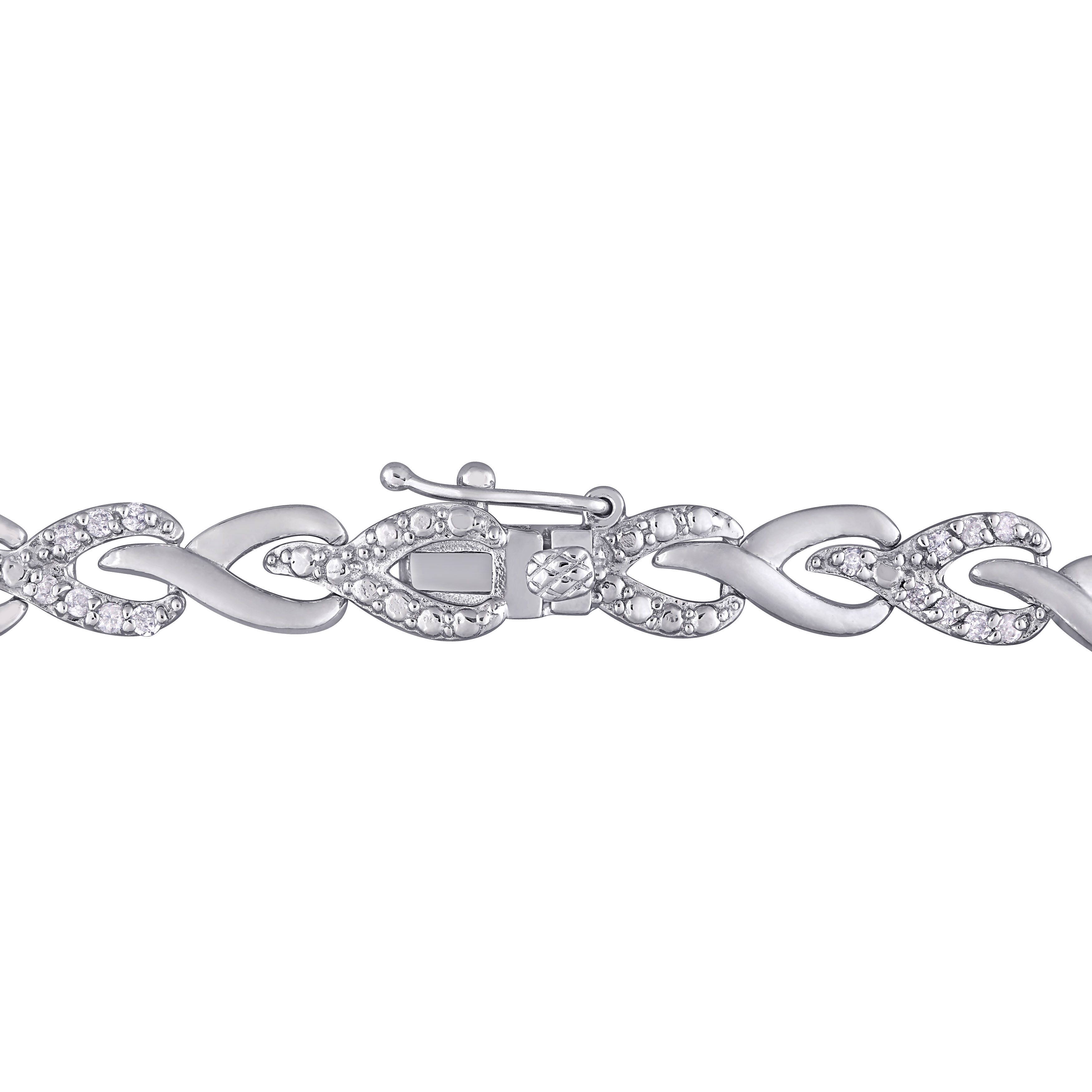 1 CT TW Diamond Wishbone Tennis Bracelet in Sterling Silver - 7 in