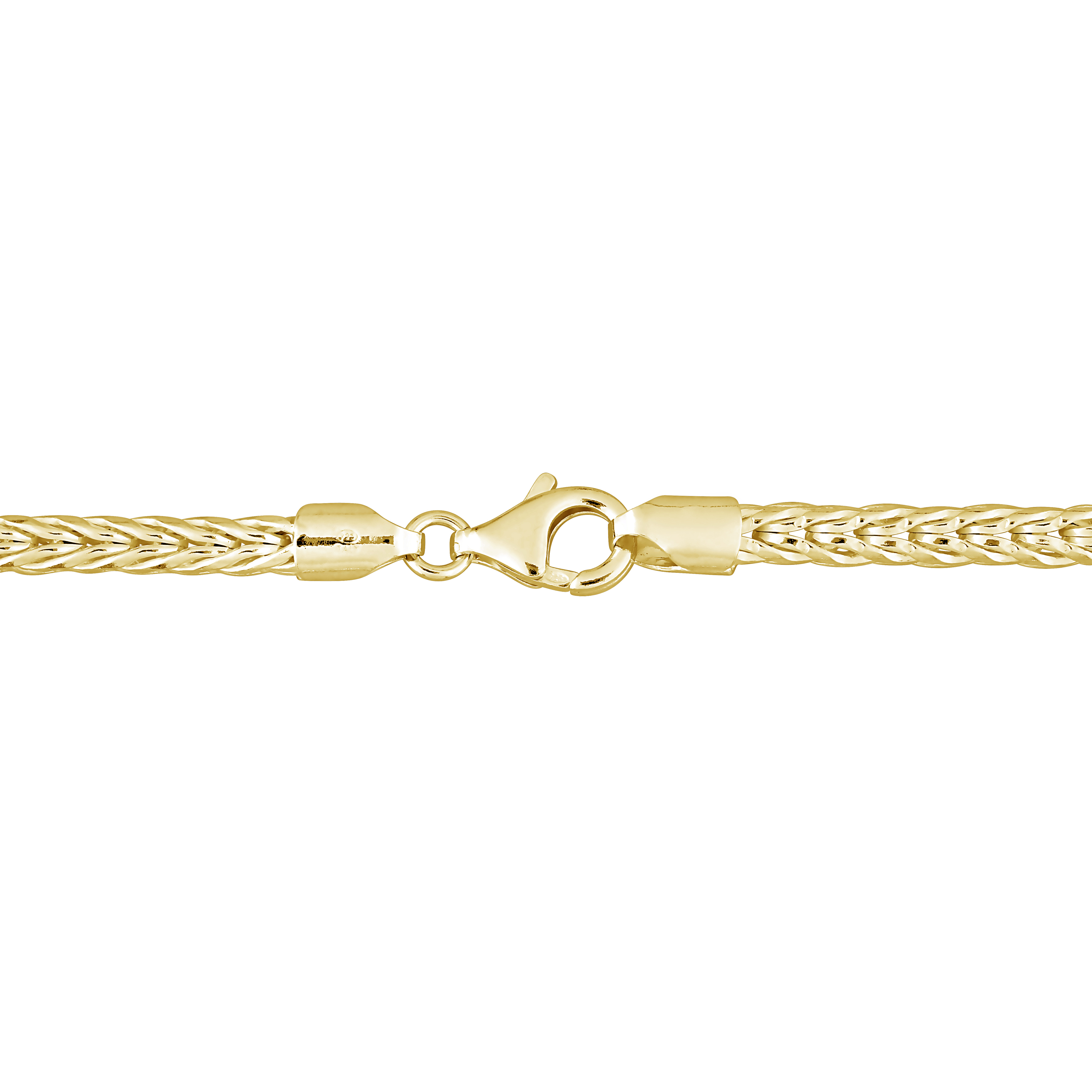 4.2mm Foxtail Chain Bracelet in 18k Yellow Gold Plated Sterling Silver - 9 in.