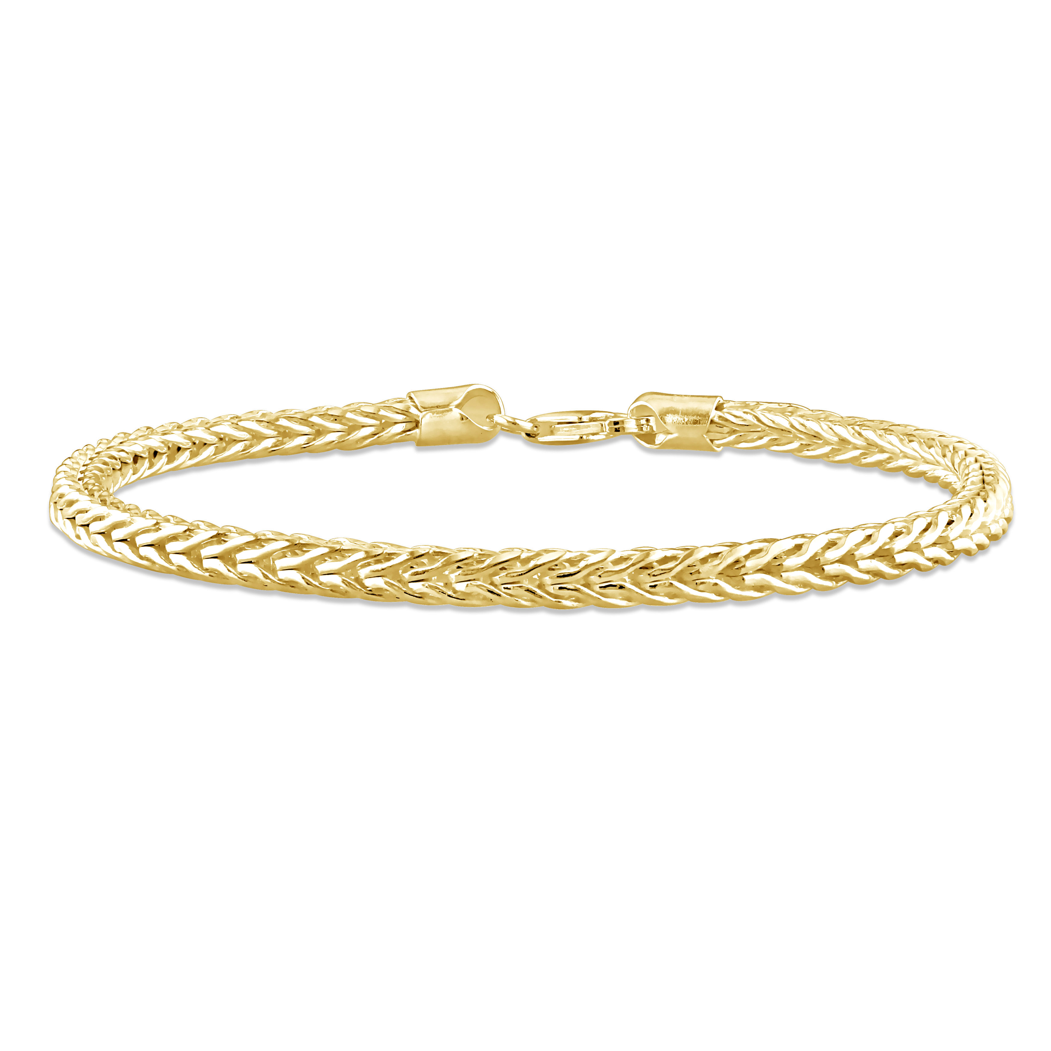 4.2mm Foxtail Chain Bracelet in 18k Yellow Gold Plated Sterling Silver - 9 in.