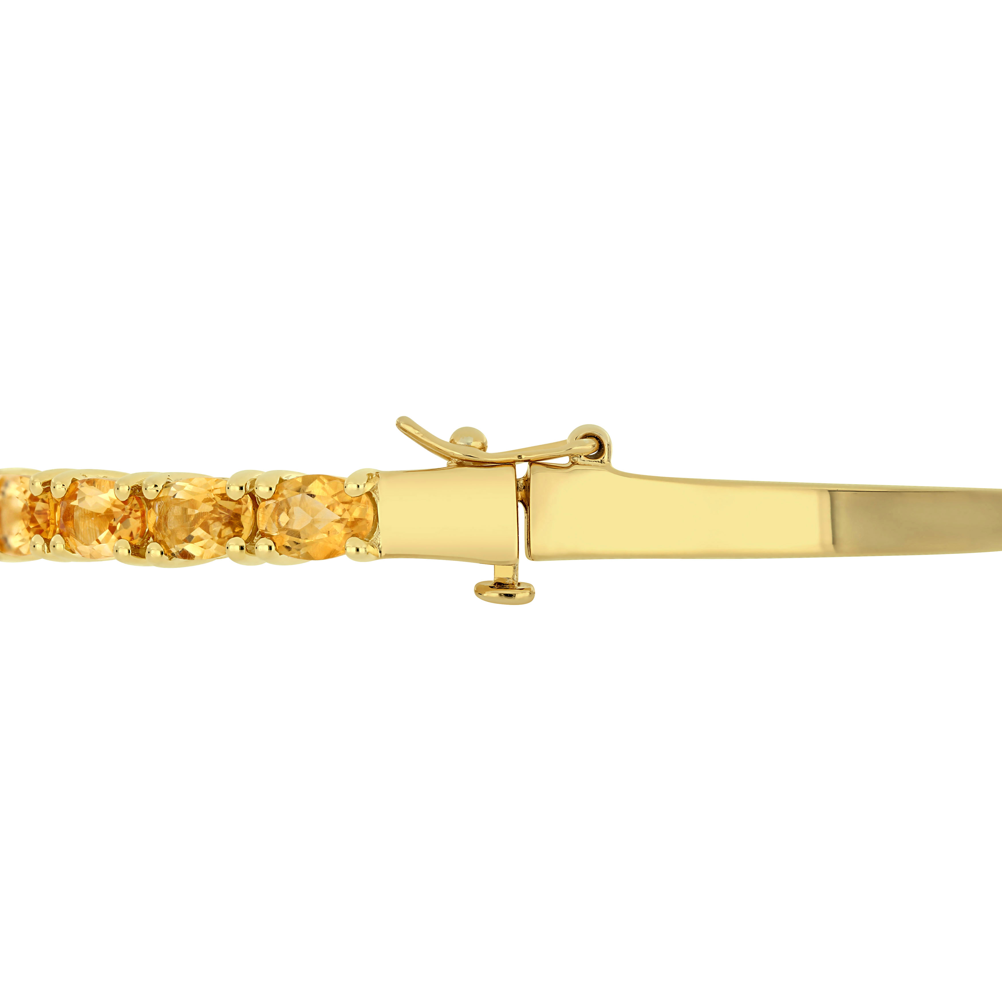 6 3/4 CT TGW Oval-Cut Citrine Bangle In Yellow Plated Sterling Silver - 7 in.
