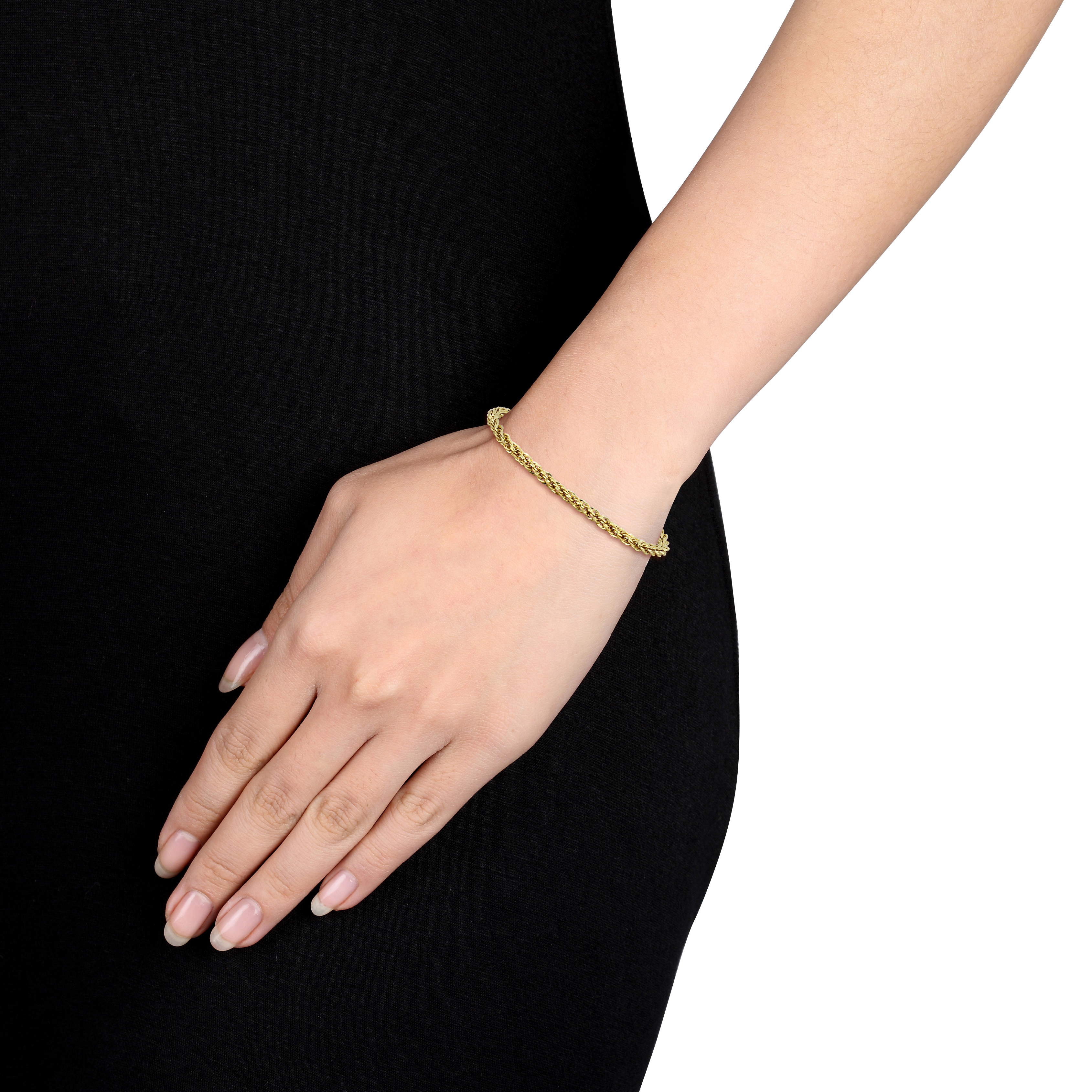 4mm Infinity Rope Chain Bracelet in 14k Yellow Gold - 7.5 in.