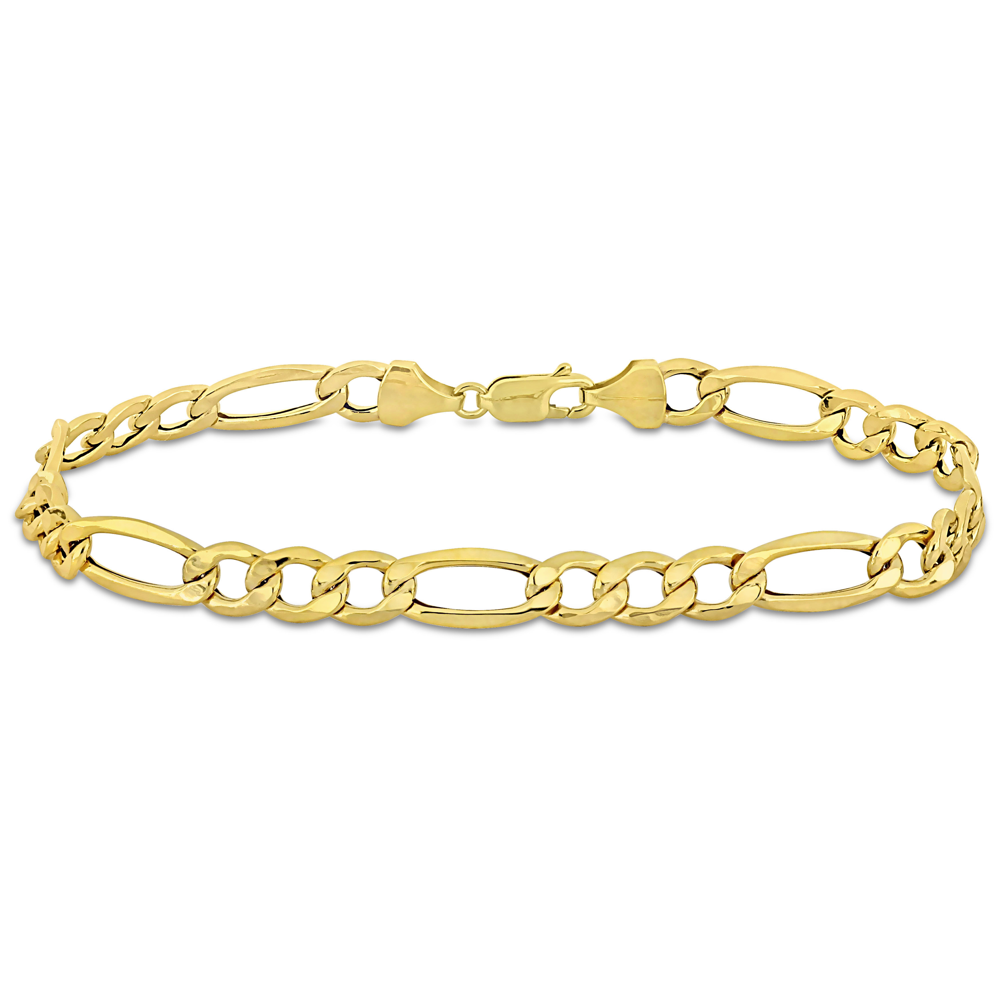 Men's Figaro Chain Bracelet in 10K Yellow Gold (7 mm/9 Inch)