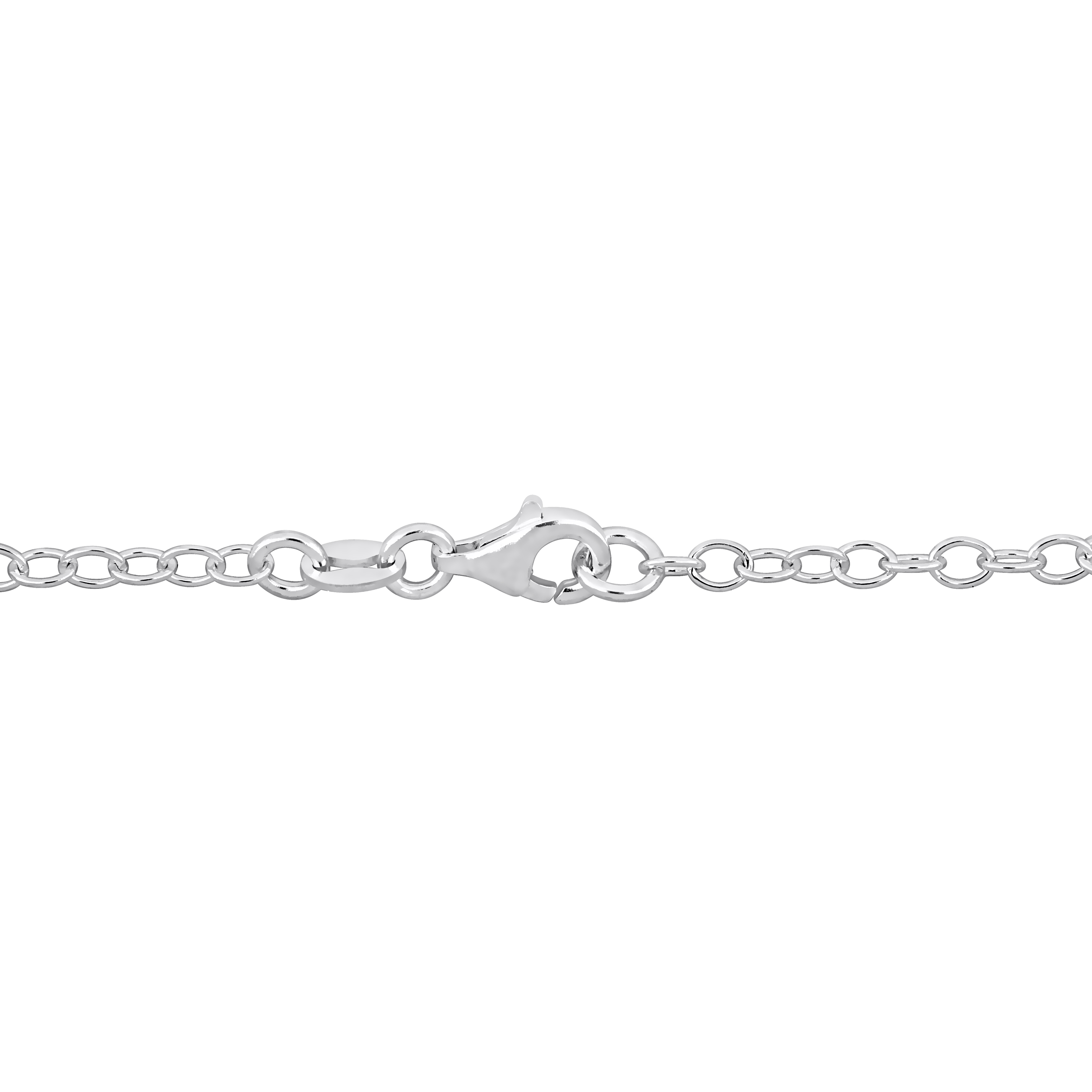 Multi-color Enamel Heart Charm Link Bracelet in Sterling Silver - 7.5 in.