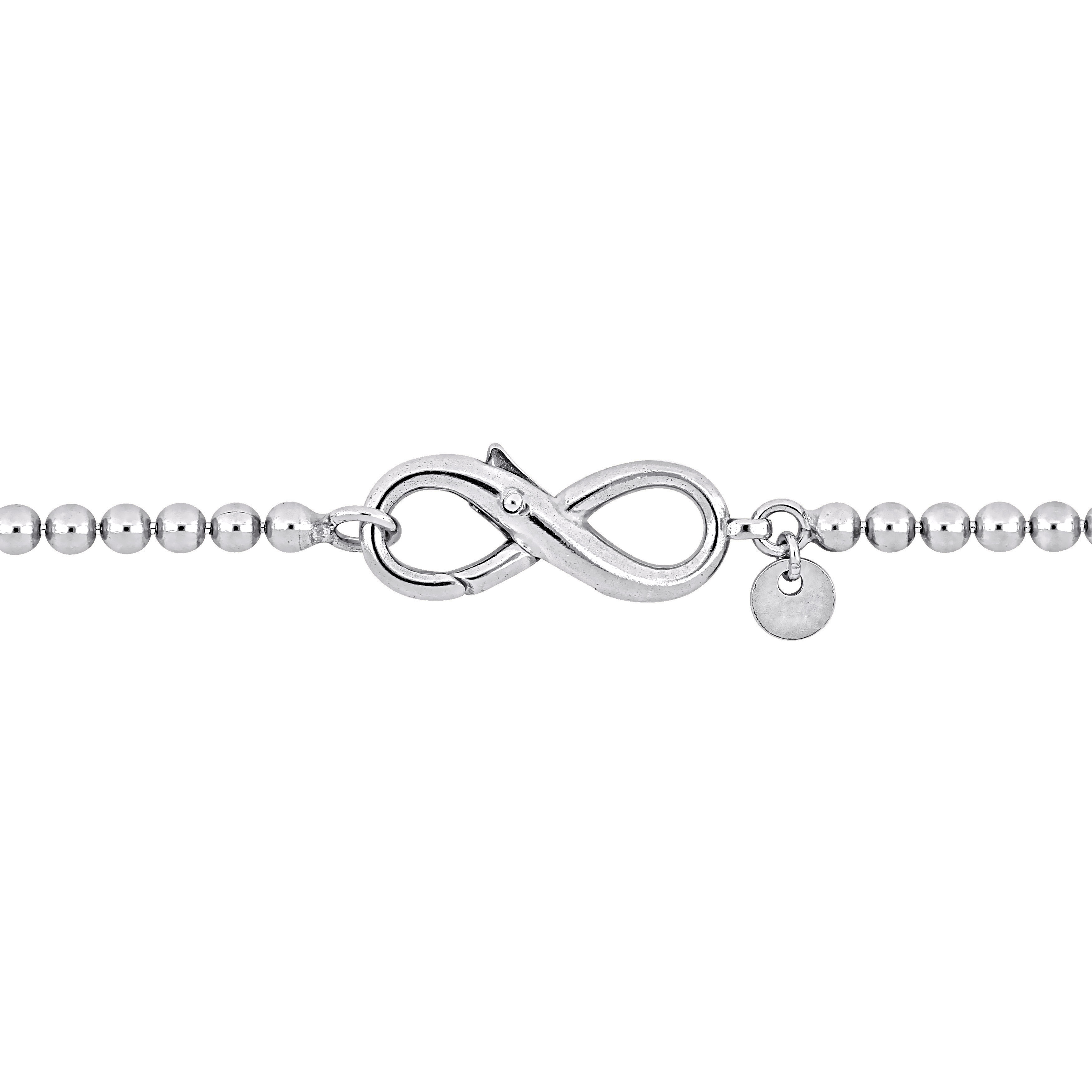 Ball Link Infinity Bracelet in Sterling Silver - 9 in.