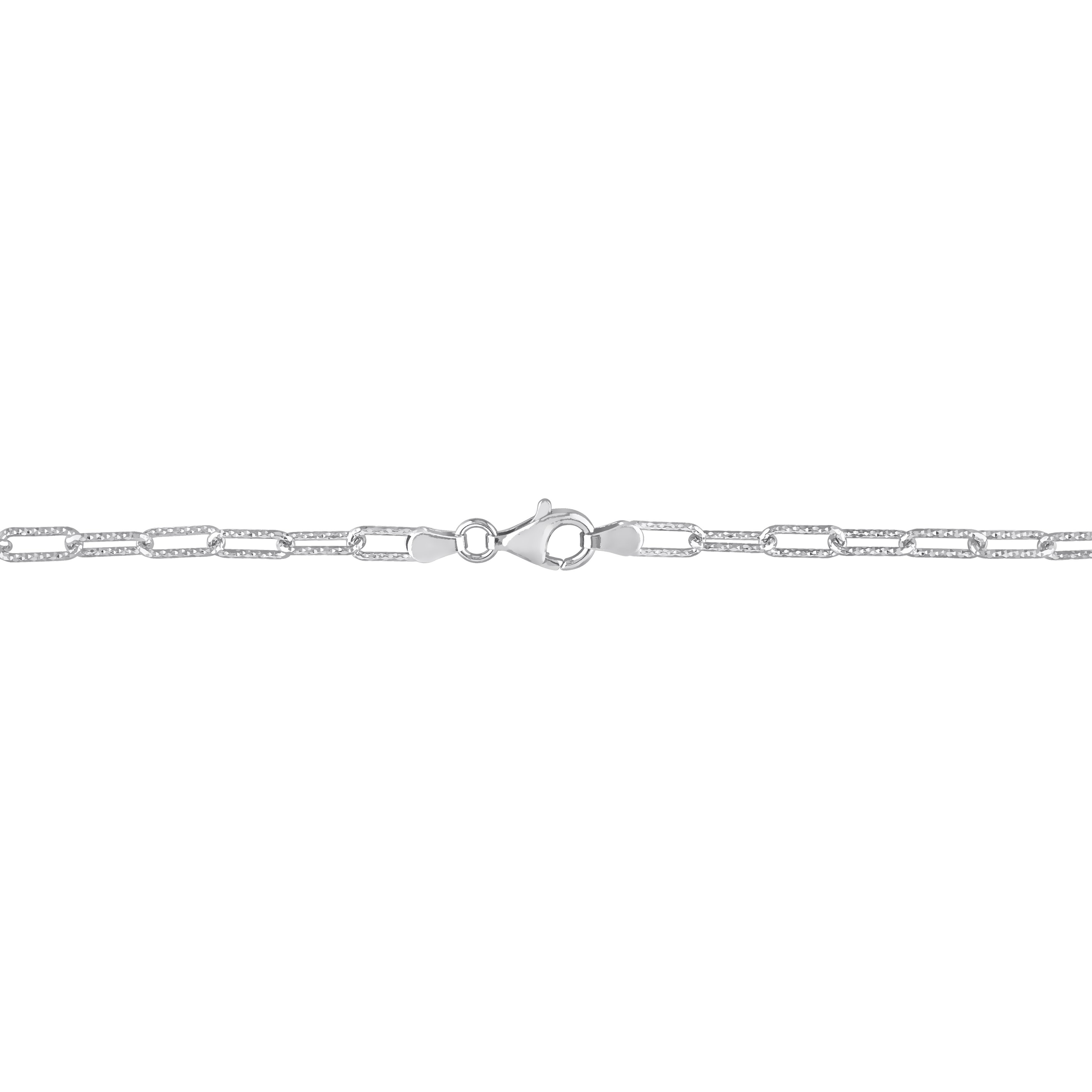 3.5mm Fancy Cut Paperclip Chain Bracelet in Sterling Silver - 9 in.