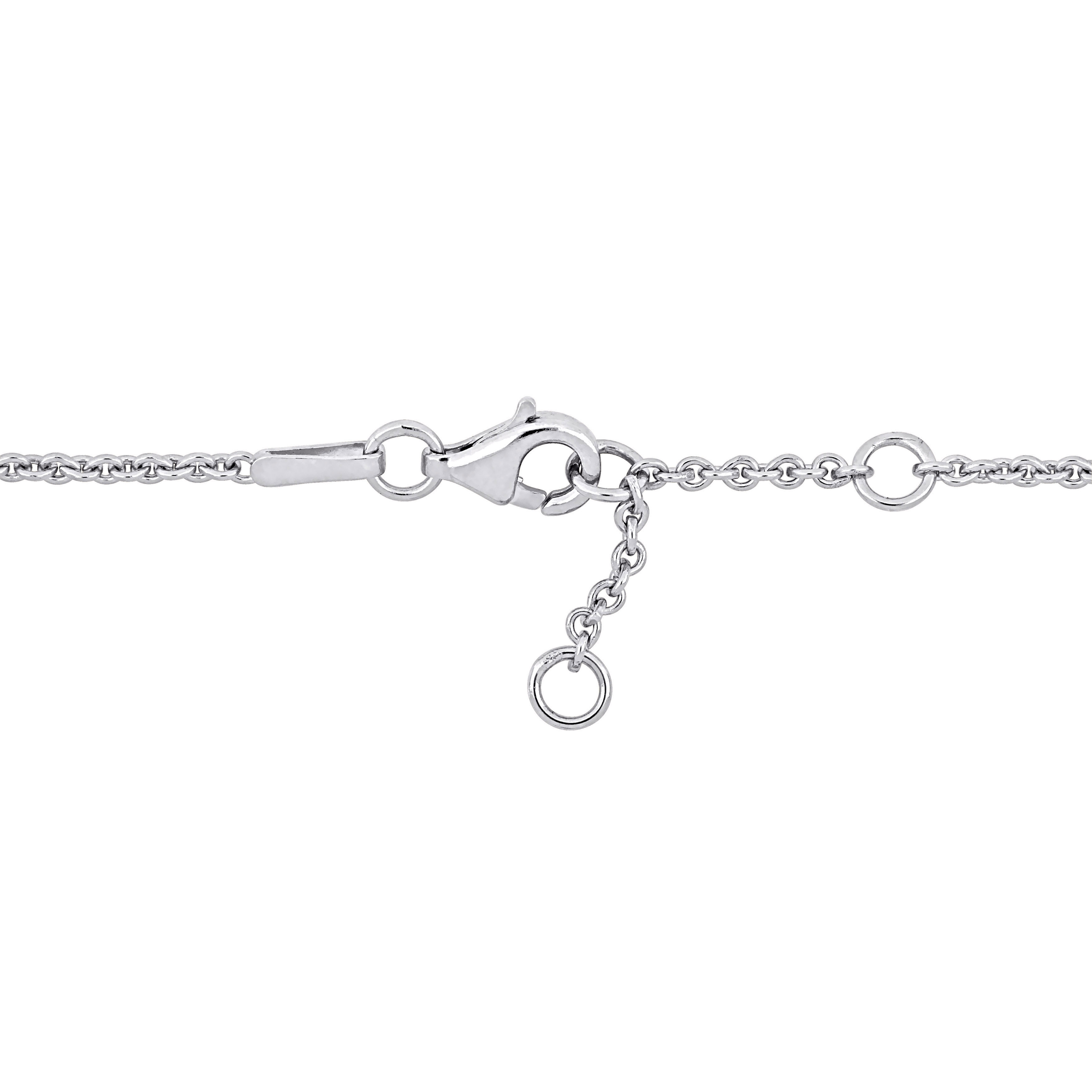 MOM Heart & Key Charm 7 Bracelet in Sterling Silver