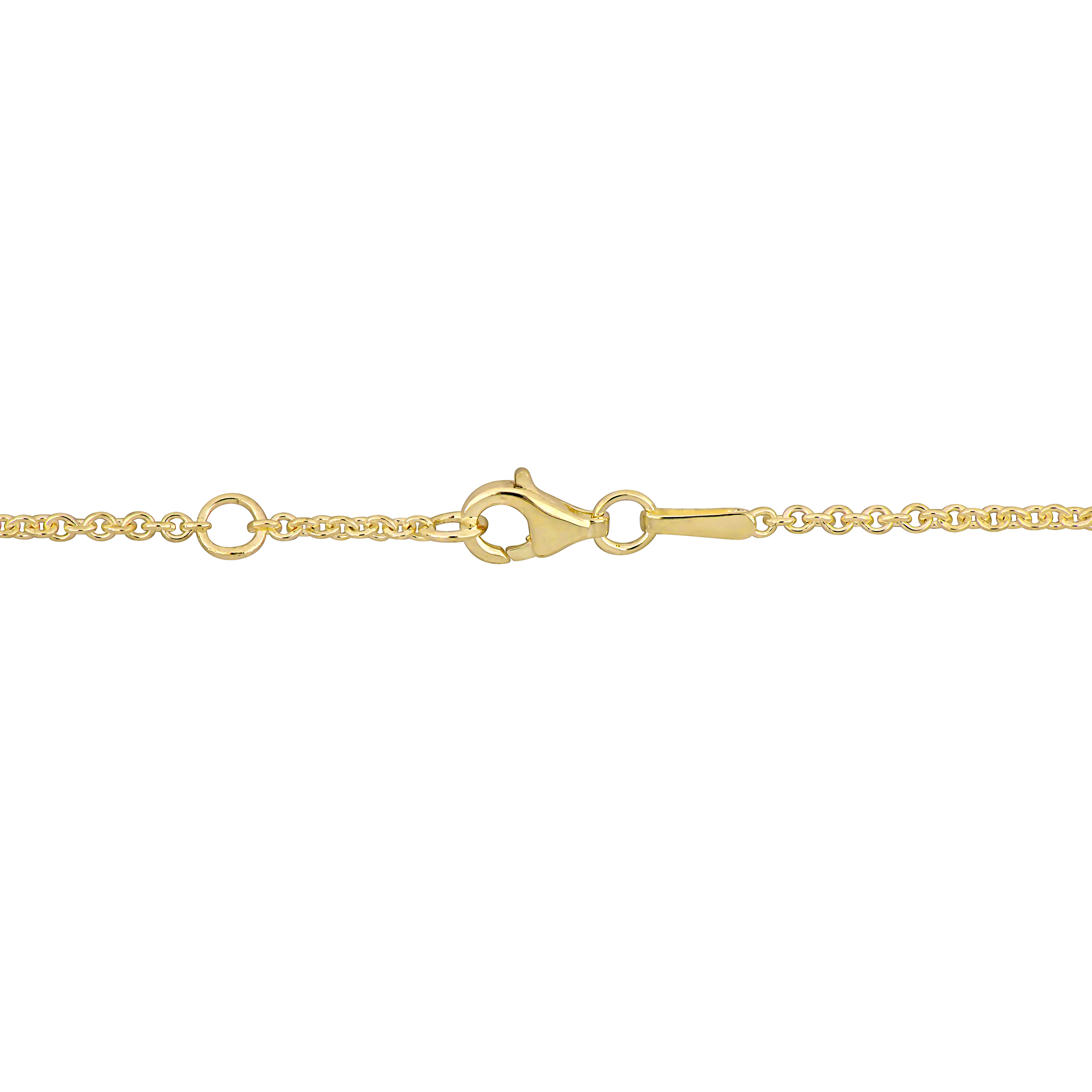 Heart And Key Charm Chain Bracelet in Yellow Plated Sterling Silver - 6.25 in.