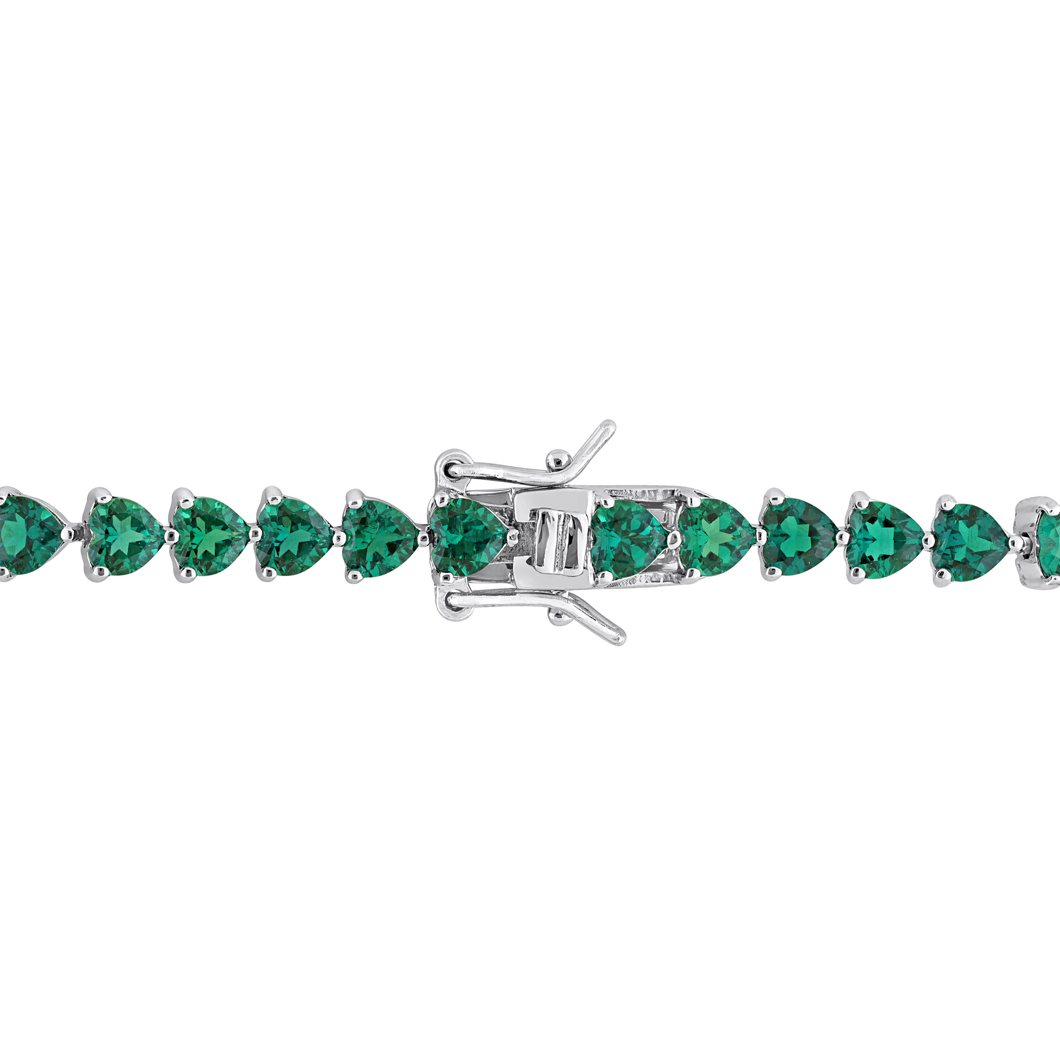 9.43 CT TGW Created Emerald 7.5 Bracelet in Sterling Silver