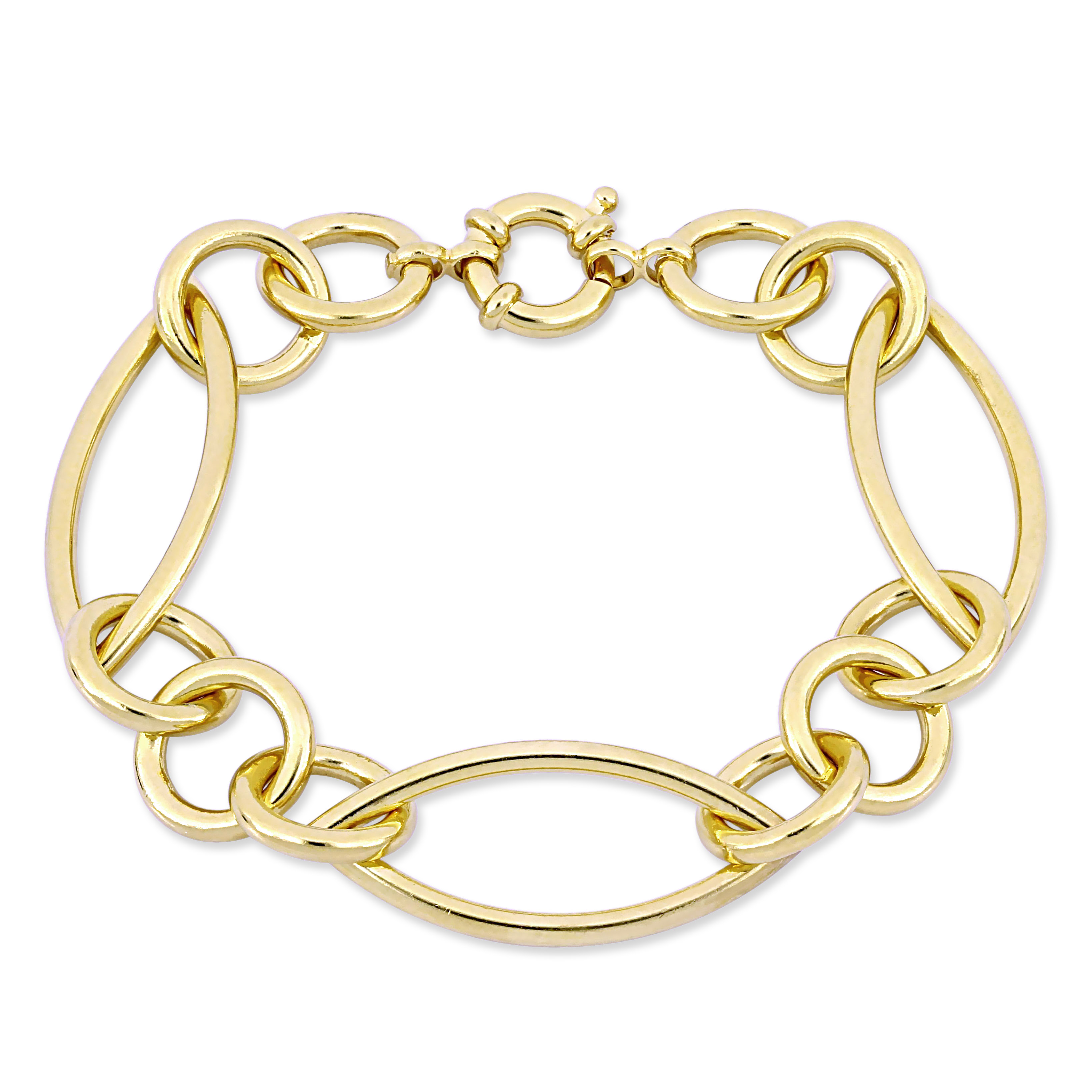 Link Bracelet in Yellow Plated Sterling Silver - 8 in.