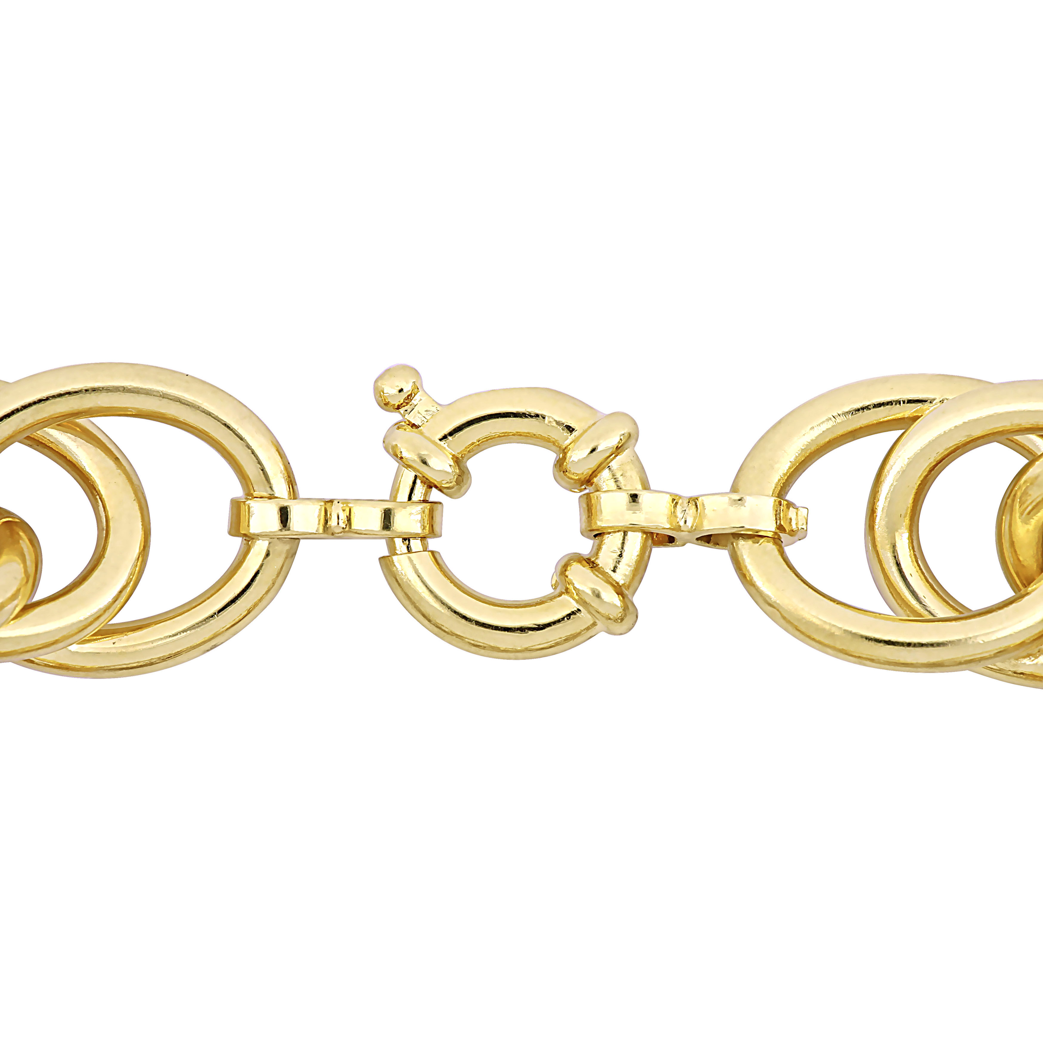 Oval Link Bracelet in Yellow Plated Sterling Silver - 8 in.