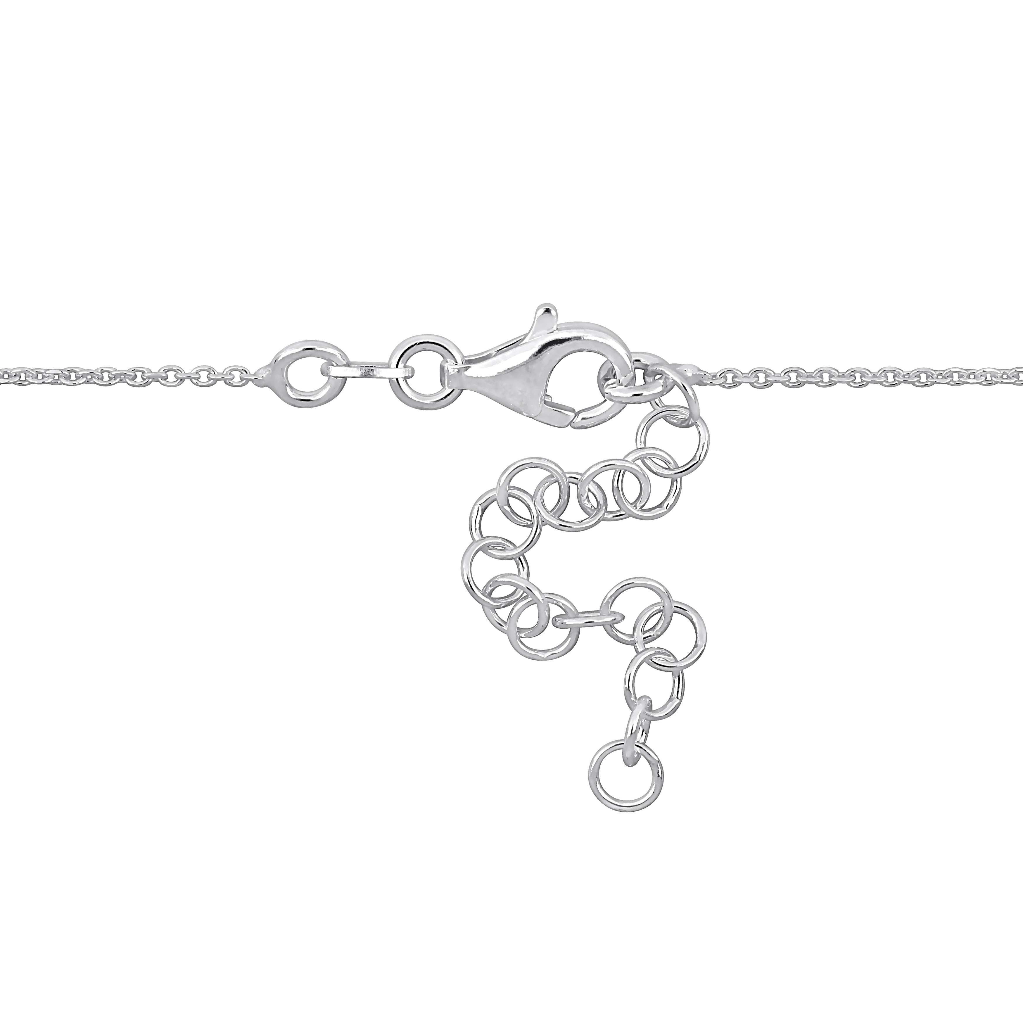 Yellow Heart Charm Bracelet on Cable Chain in Two-Tone Sterling Silver - 7+1 in.