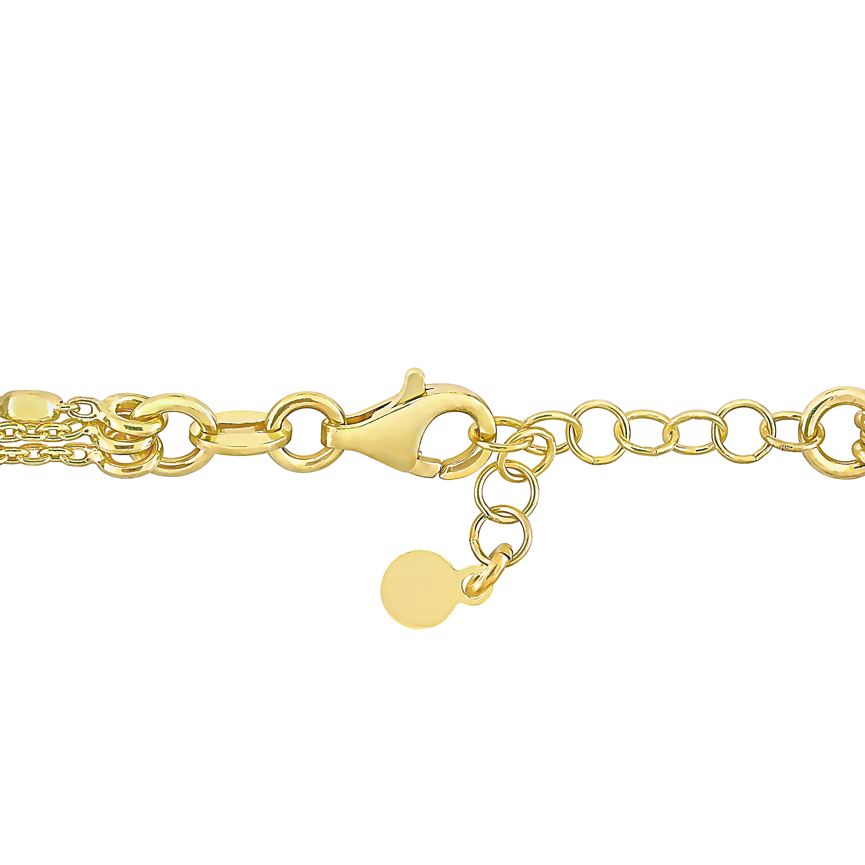 Multi-Strand Chain Bracelet in Yellow Plated Sterling Silver - 7.5 in.