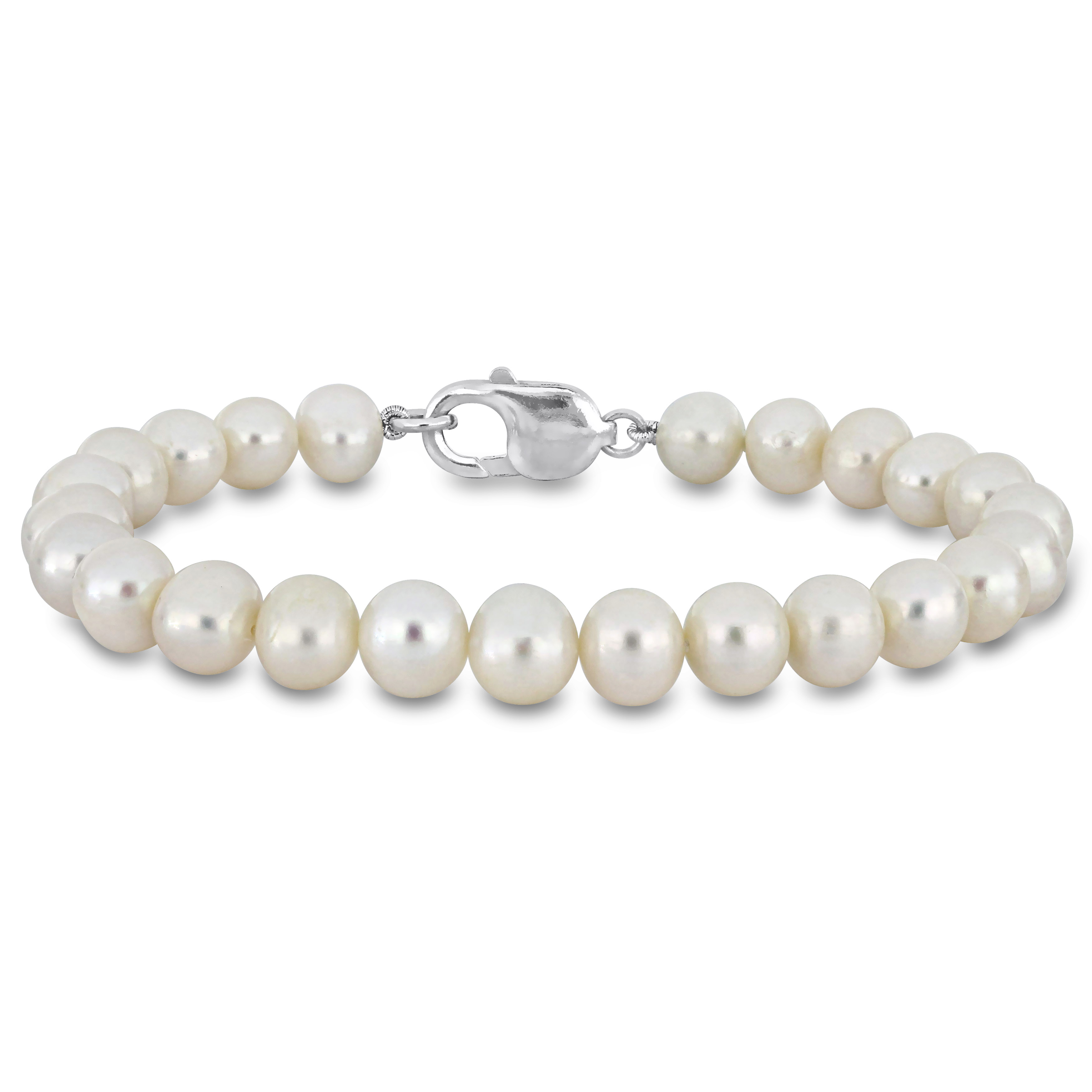 9-9.5mm Men's Freshwater Cultured Pearl Bracelet with Sterling Silver Lobster Clasp - 9 in.