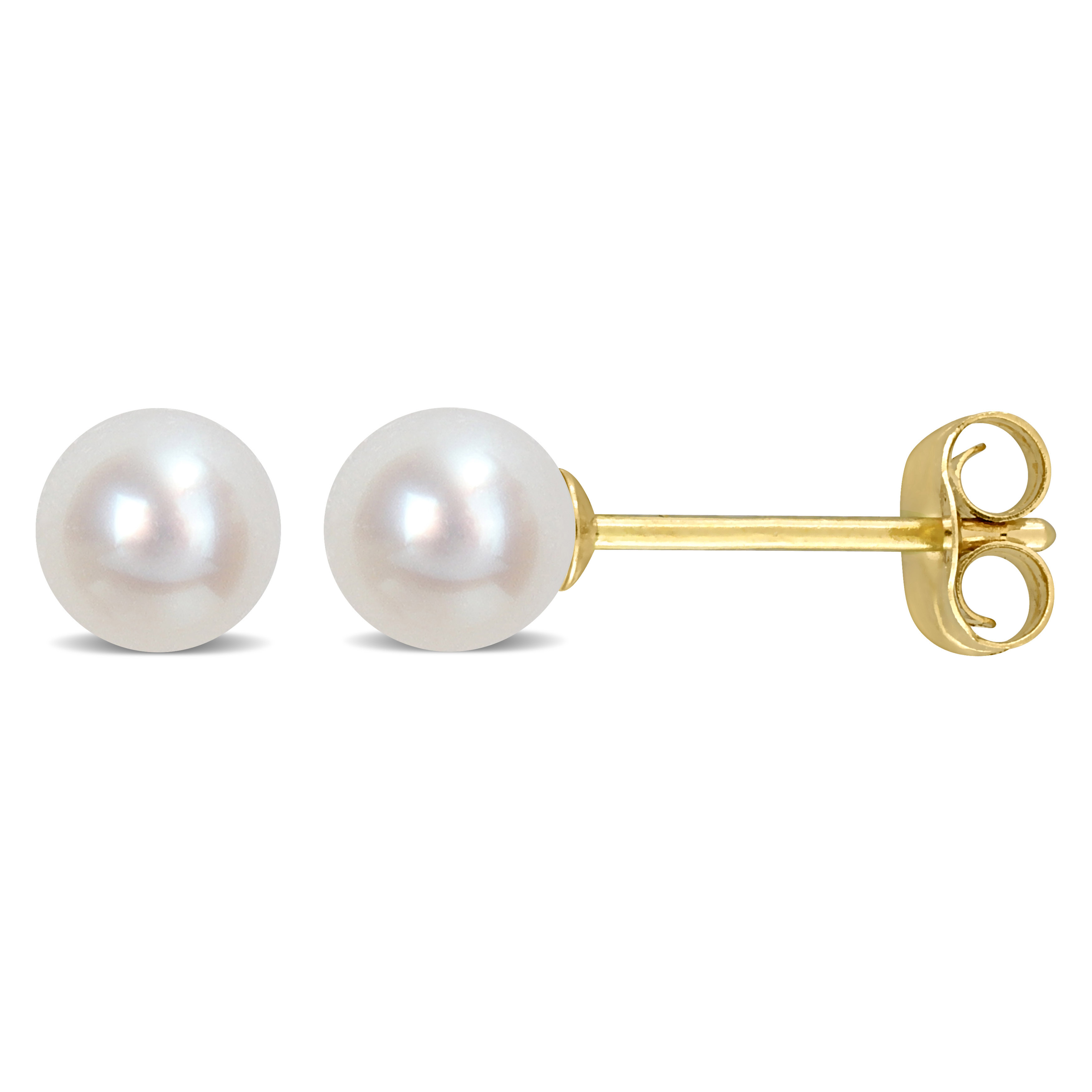 4-4.5mm Cultured Freshwater Pearl Stud Earrings in 14k Yellow Gold