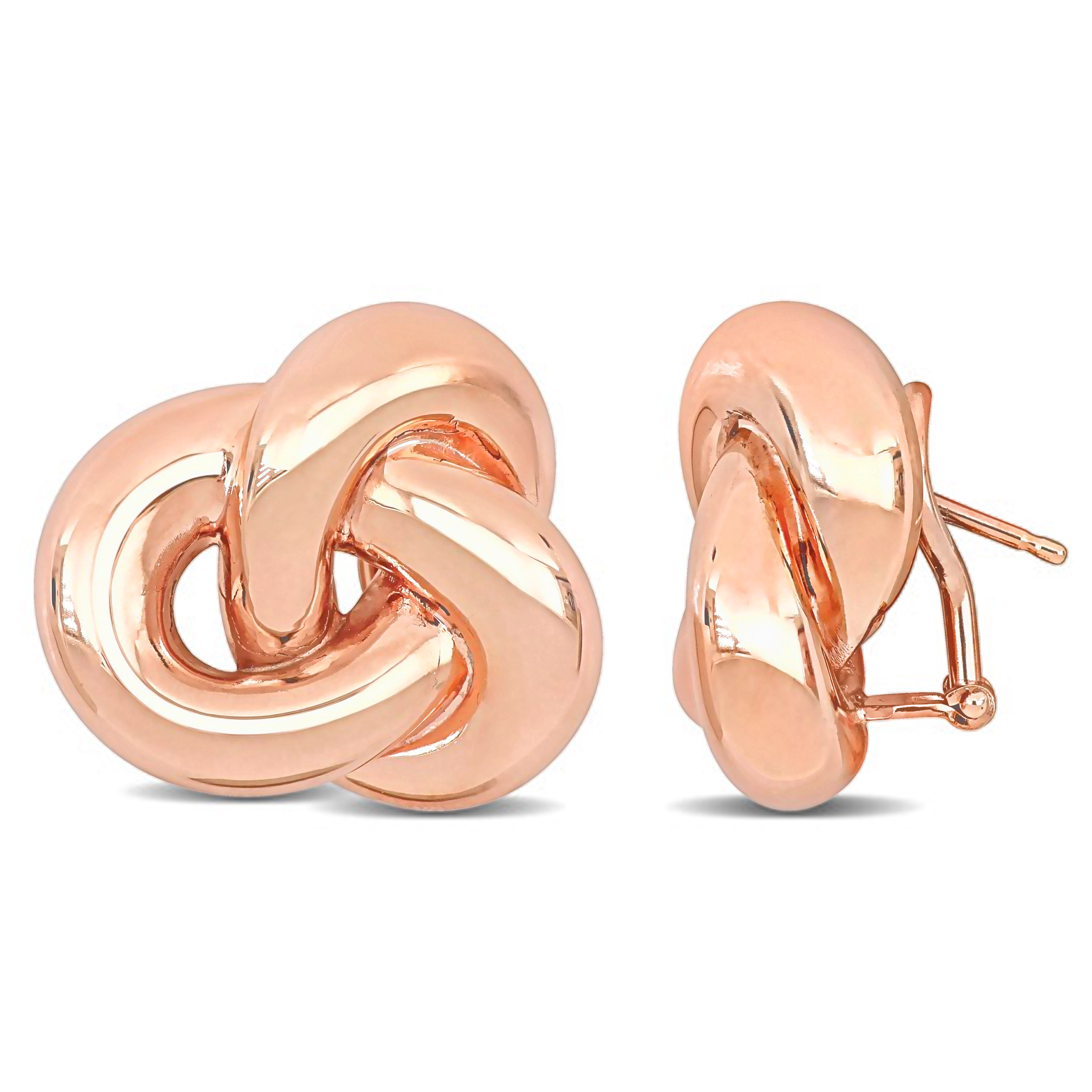 17 MM Love Knot Earrings in 14k Rose Gold