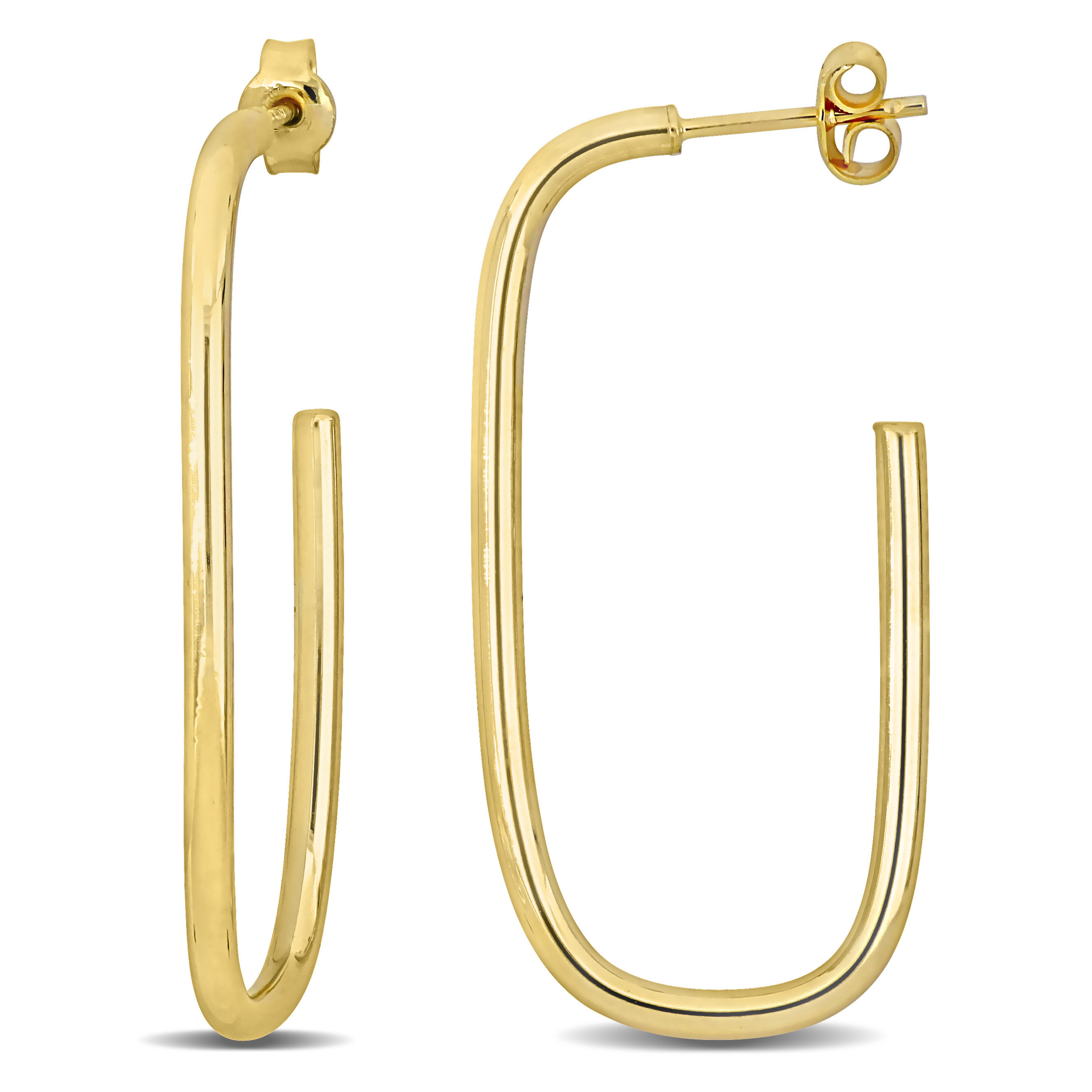 Open Re CTangular Earrings in 10k Yellow Gold