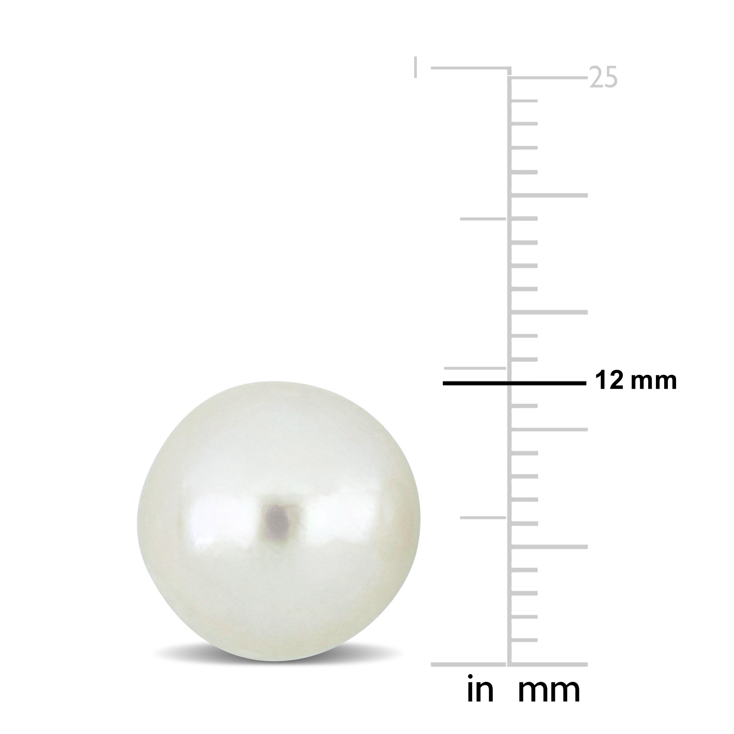 11-12mm Cultured Edison Pearl Stud Earrings in Sterling Silver