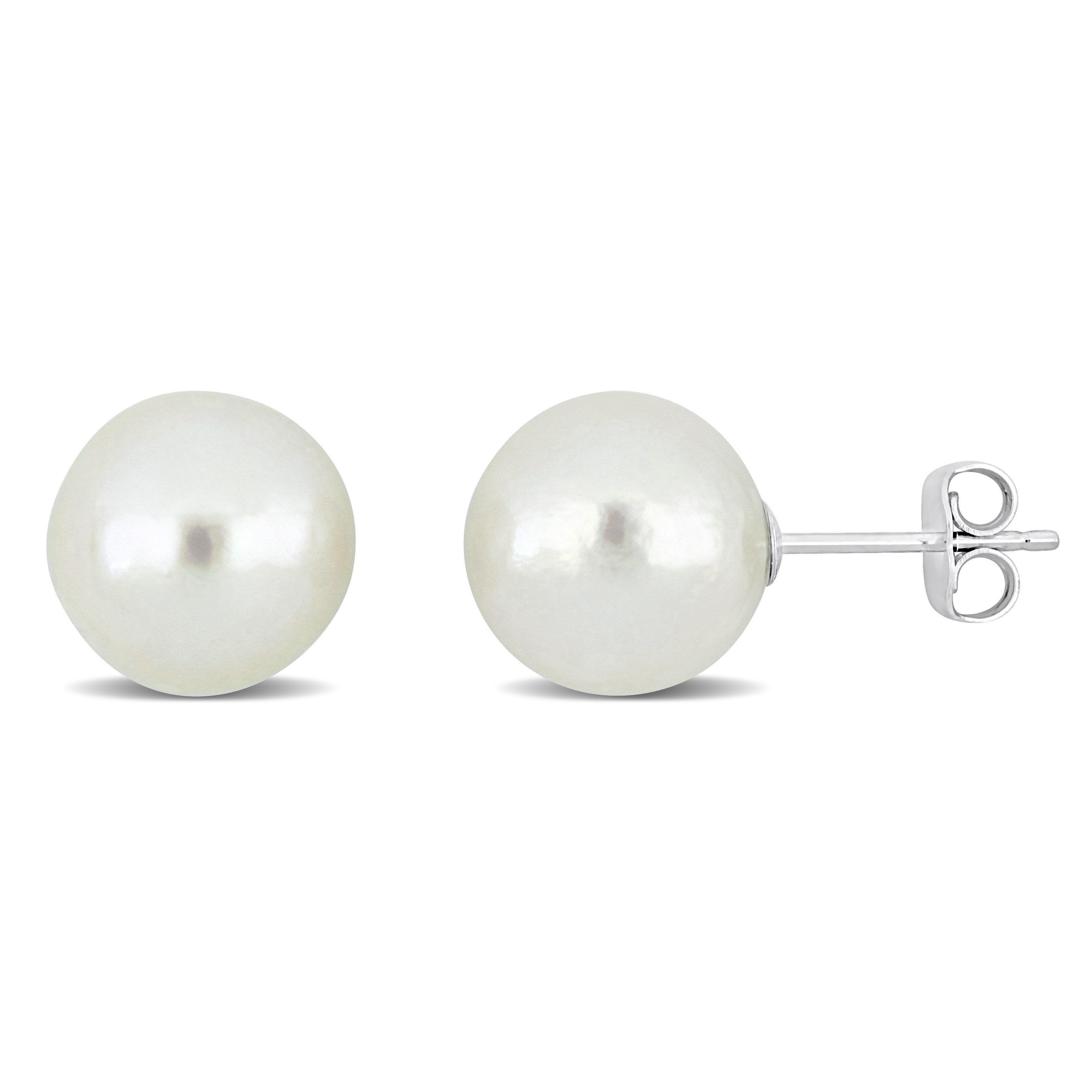 11-12mm Cultured Edison Pearl Stud Earrings in Sterling Silver