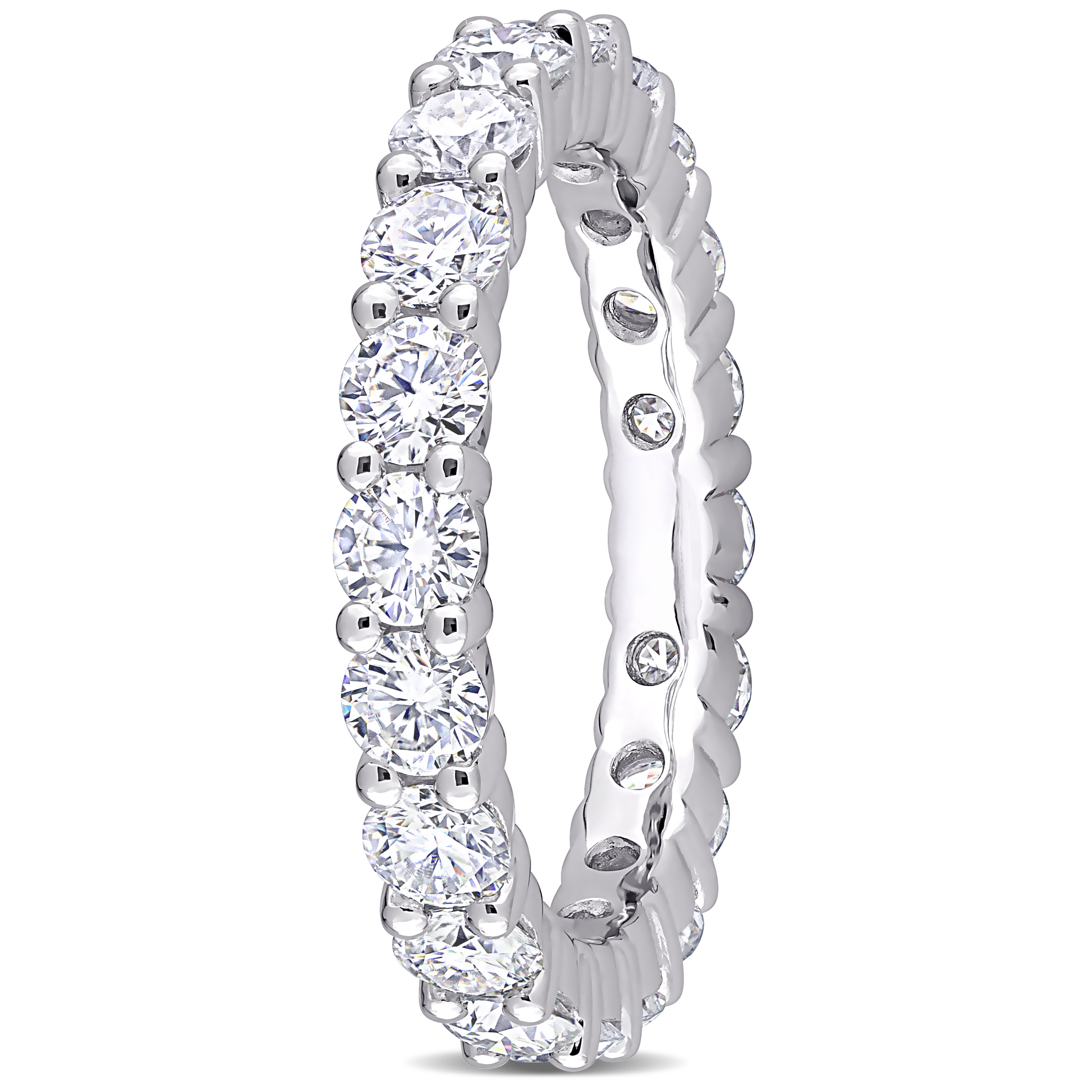 2 1/2 CT DEW Created Moissanite Eternity Band in Sterling Silver
