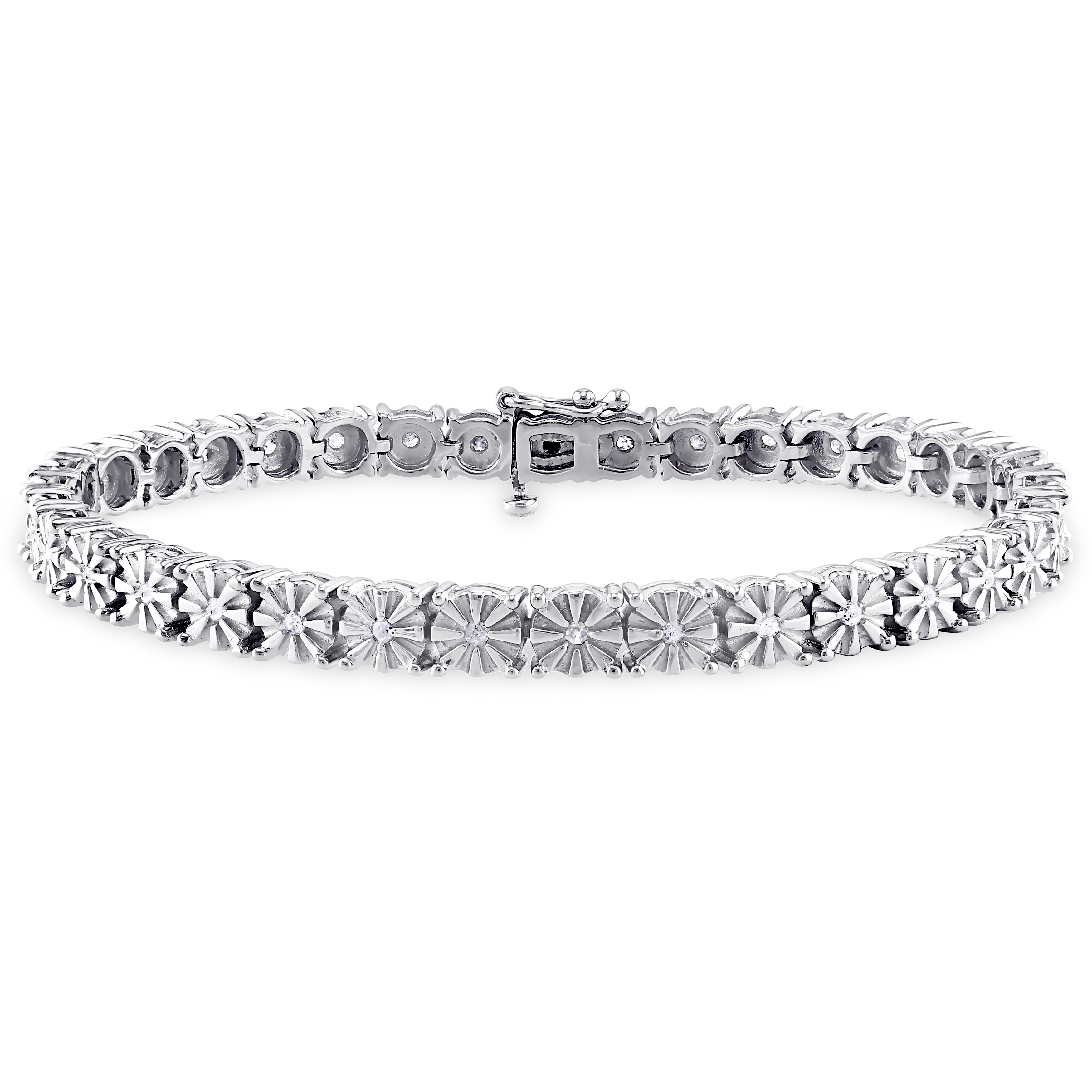 1/2 CT TW Diamond Tennis Bracelet in Sterling Silver - 7 in