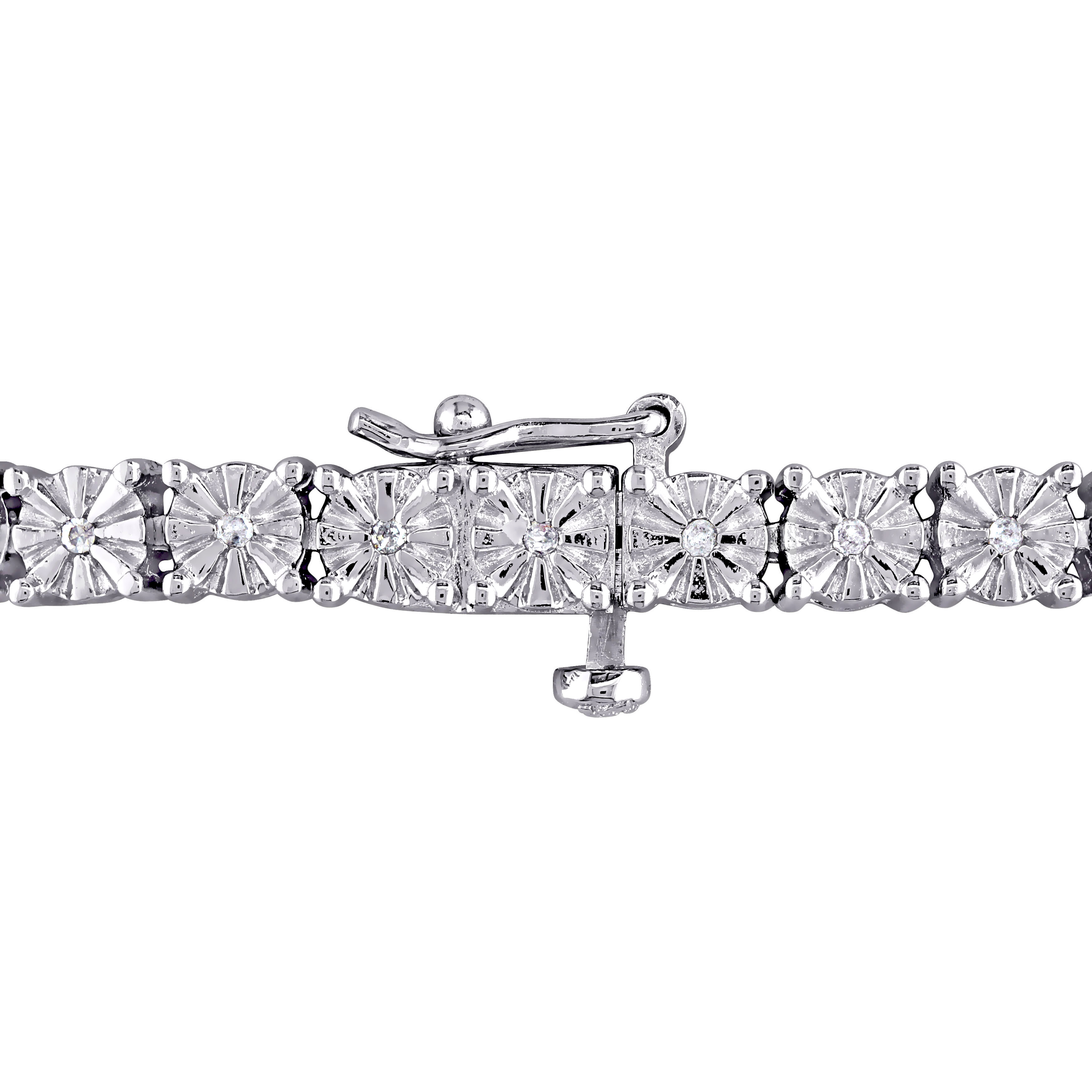 1/4 CT TW Diamond Tennis Bracelet in Sterling Silver - 7 in