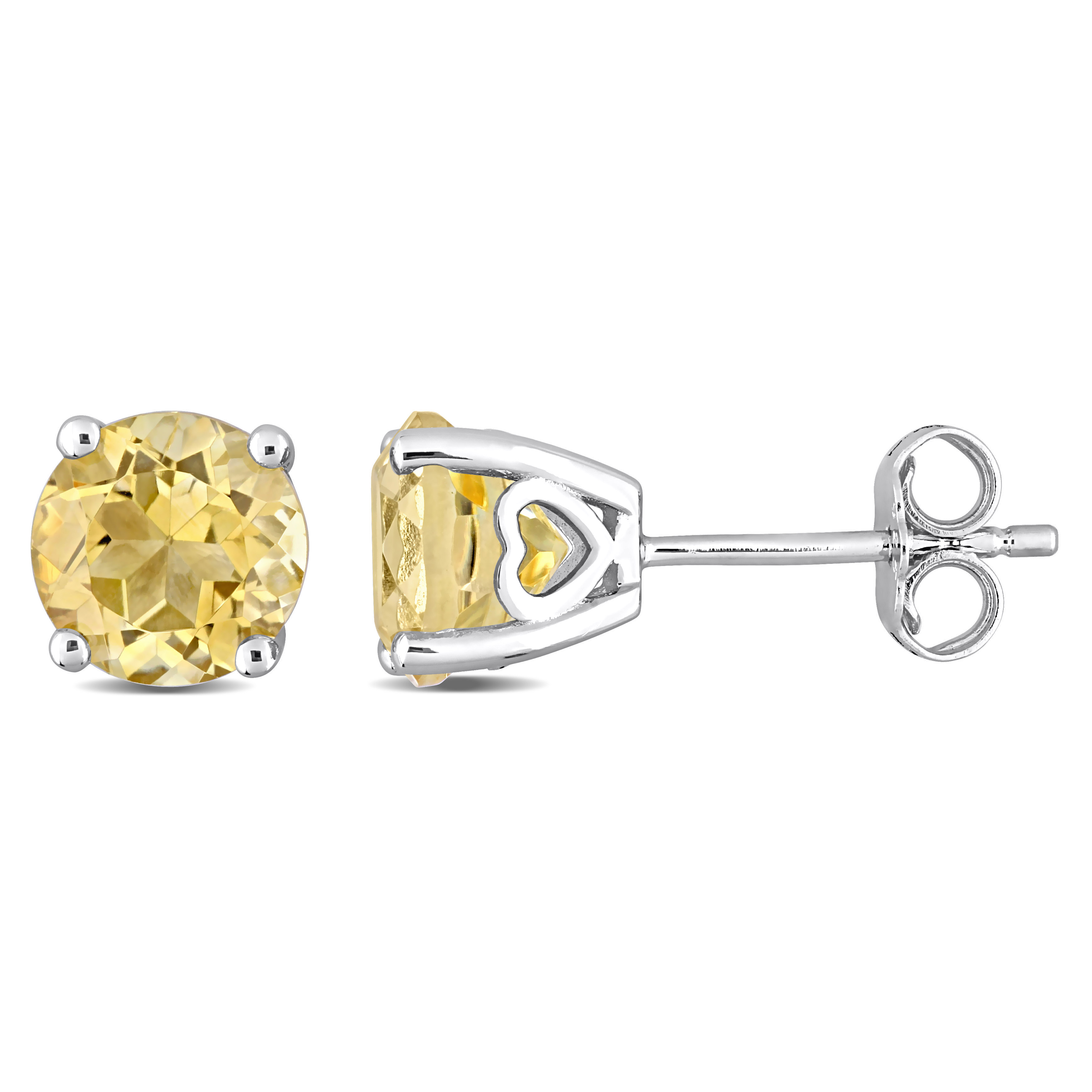 2 1/2 CT TGW Citrine Solitaire Stud Earrings in Sterling Silver