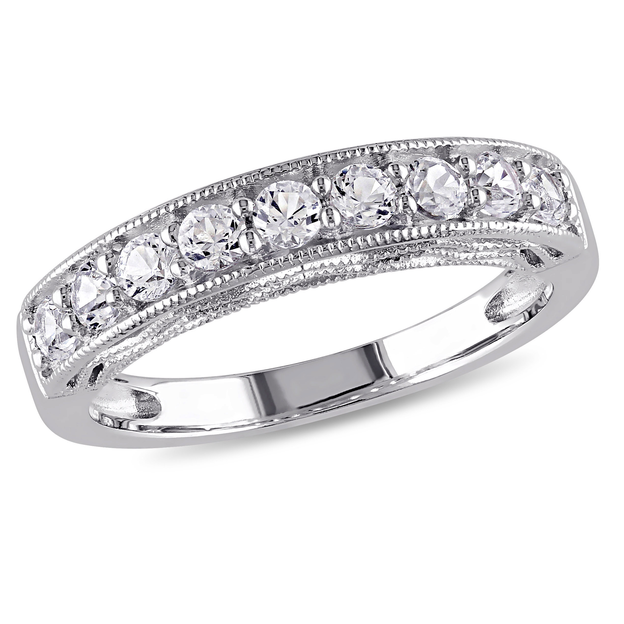 5/8 CT TGW Created White Sapphire Anniversary Band in Sterling Silver