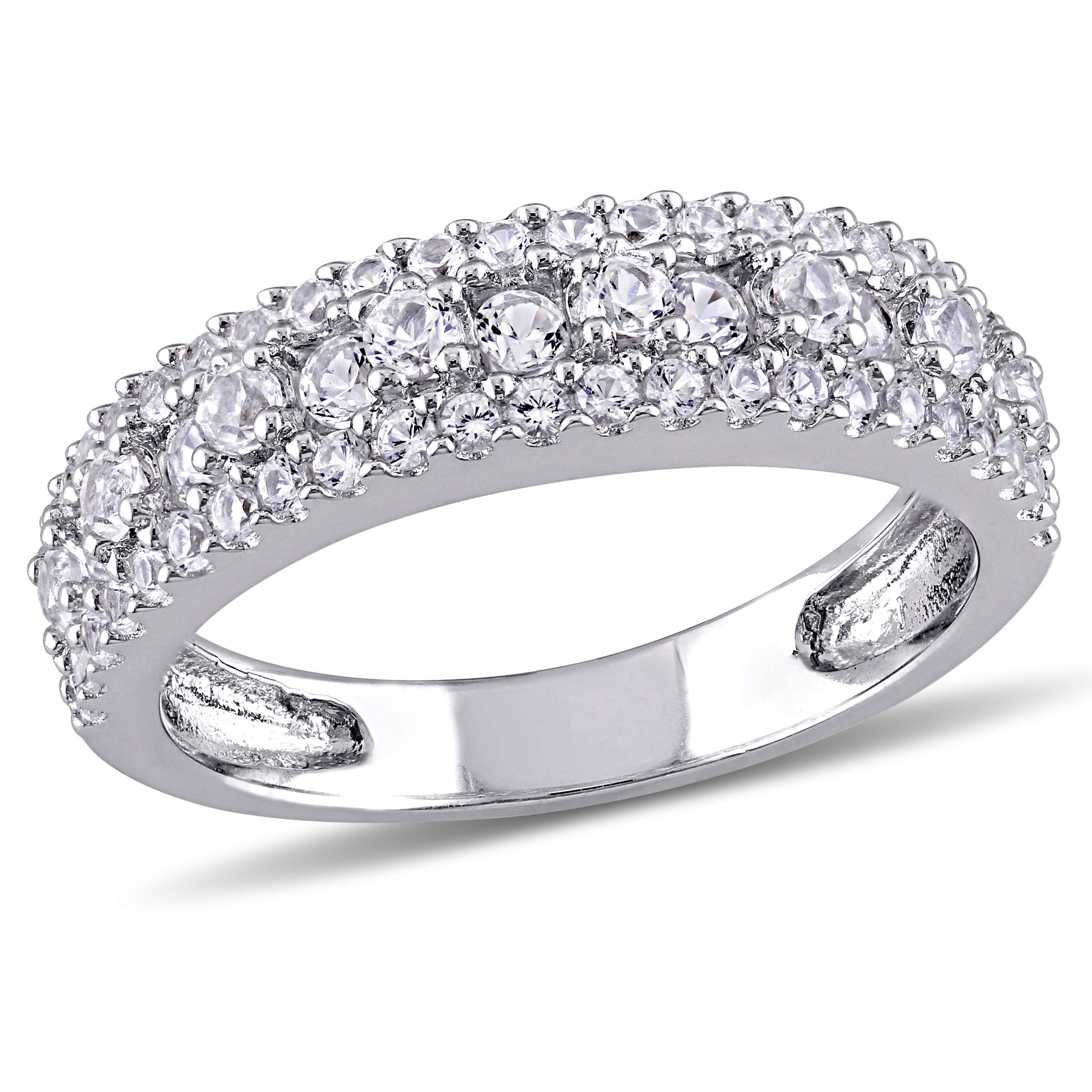 1 1/3 CT TGW Created White Sapphire Anniversary Band in Sterling Silver