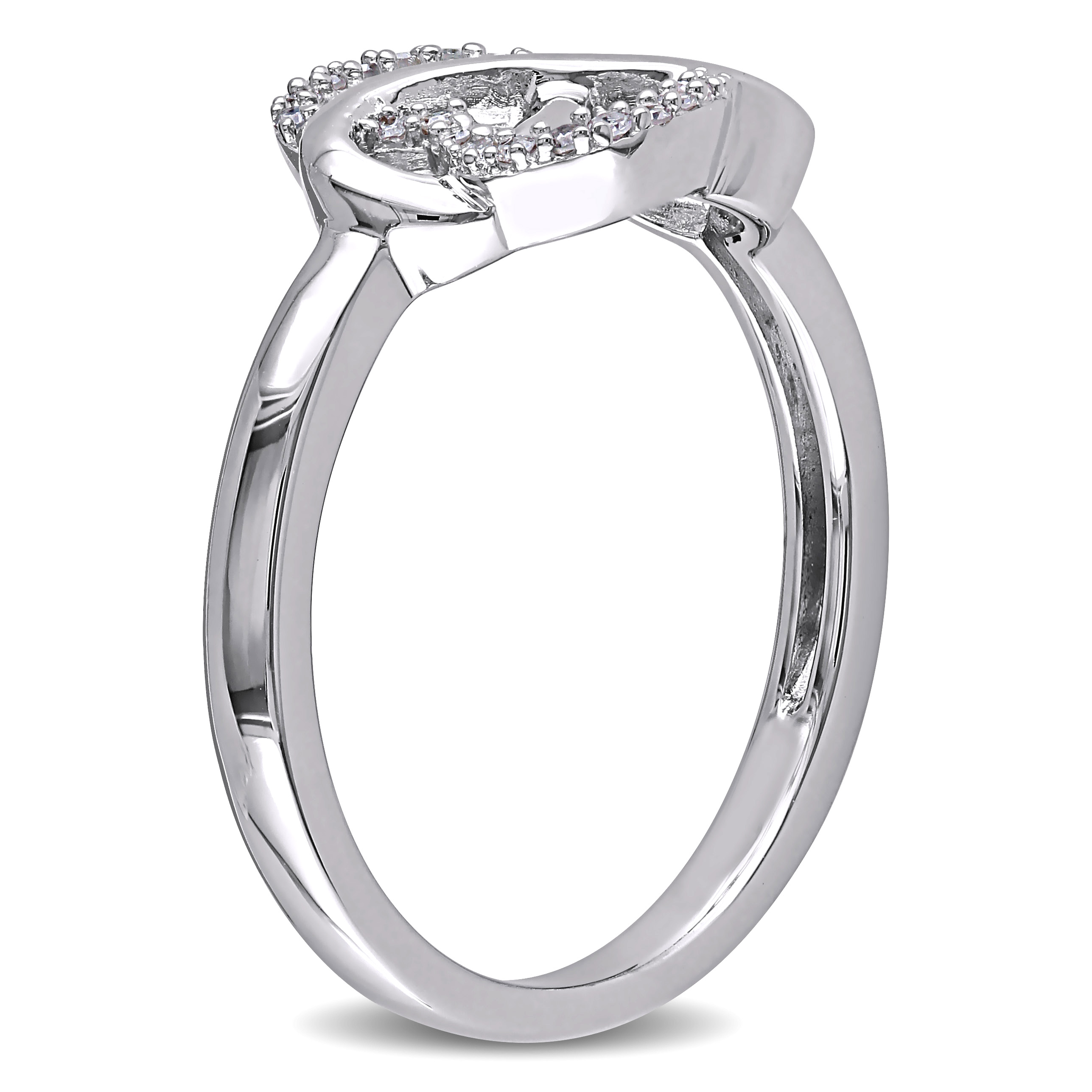 1/10 CT TW Diamond Infinity Heart Ring in Sterling Silver