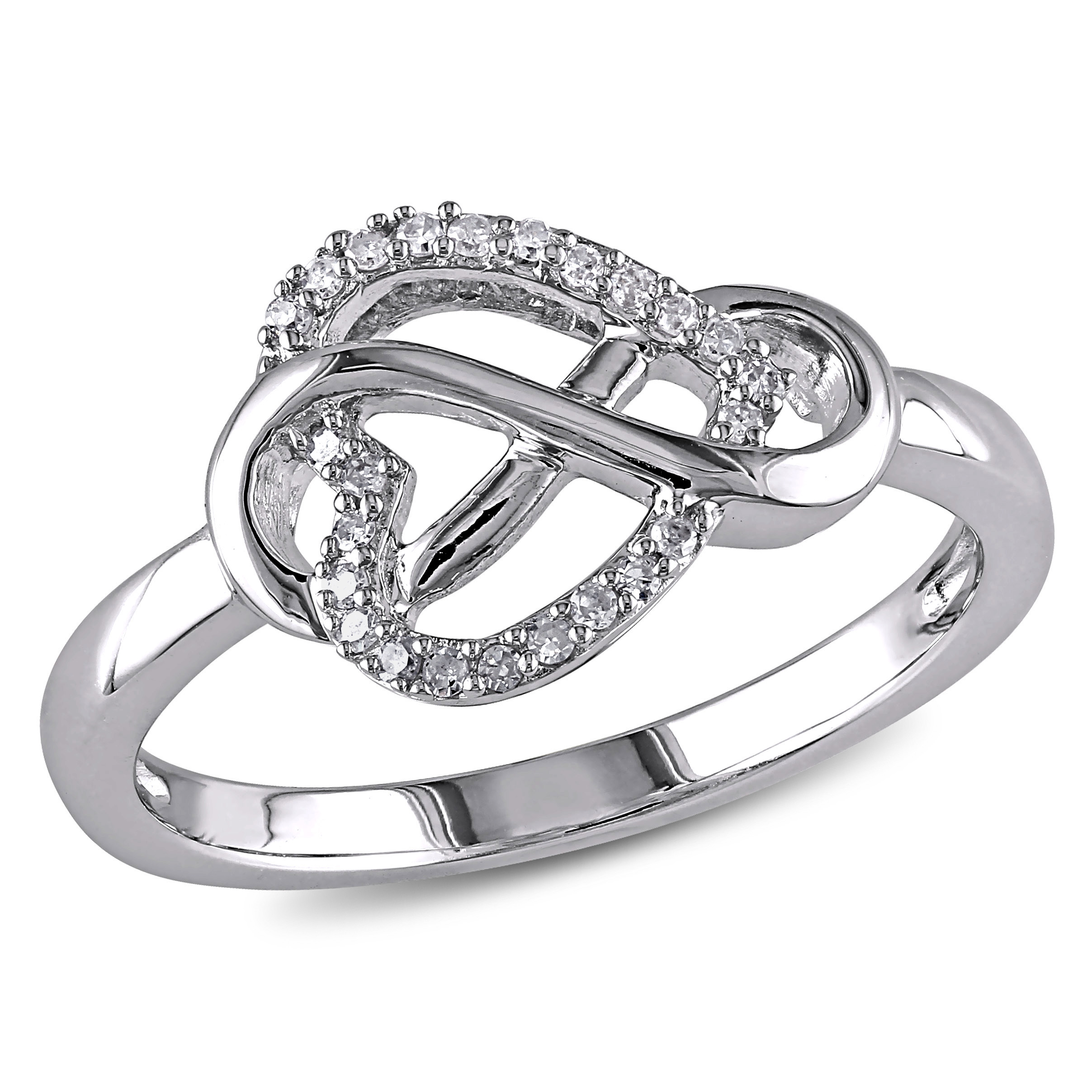 1/10 CT TW Diamond Infinity Heart Ring in Sterling Silver