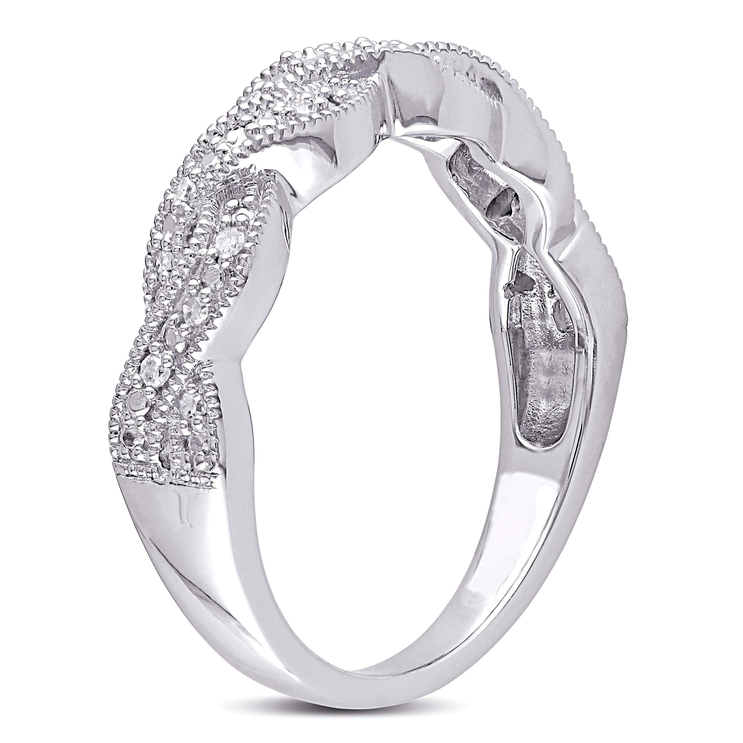 1/10 CT TW Diamond Twist Ring in Sterling Silver