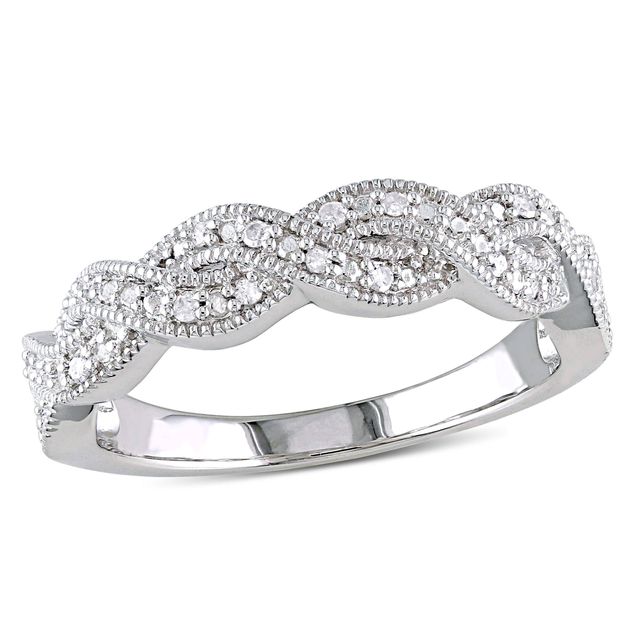 1/10 CT TW Diamond Twist Ring in Sterling Silver