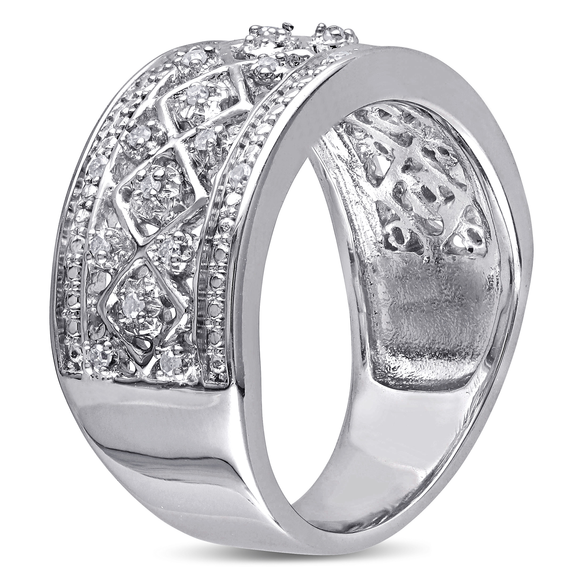 1/7 CT TW Diamond Vintage Ring in Sterling Silver