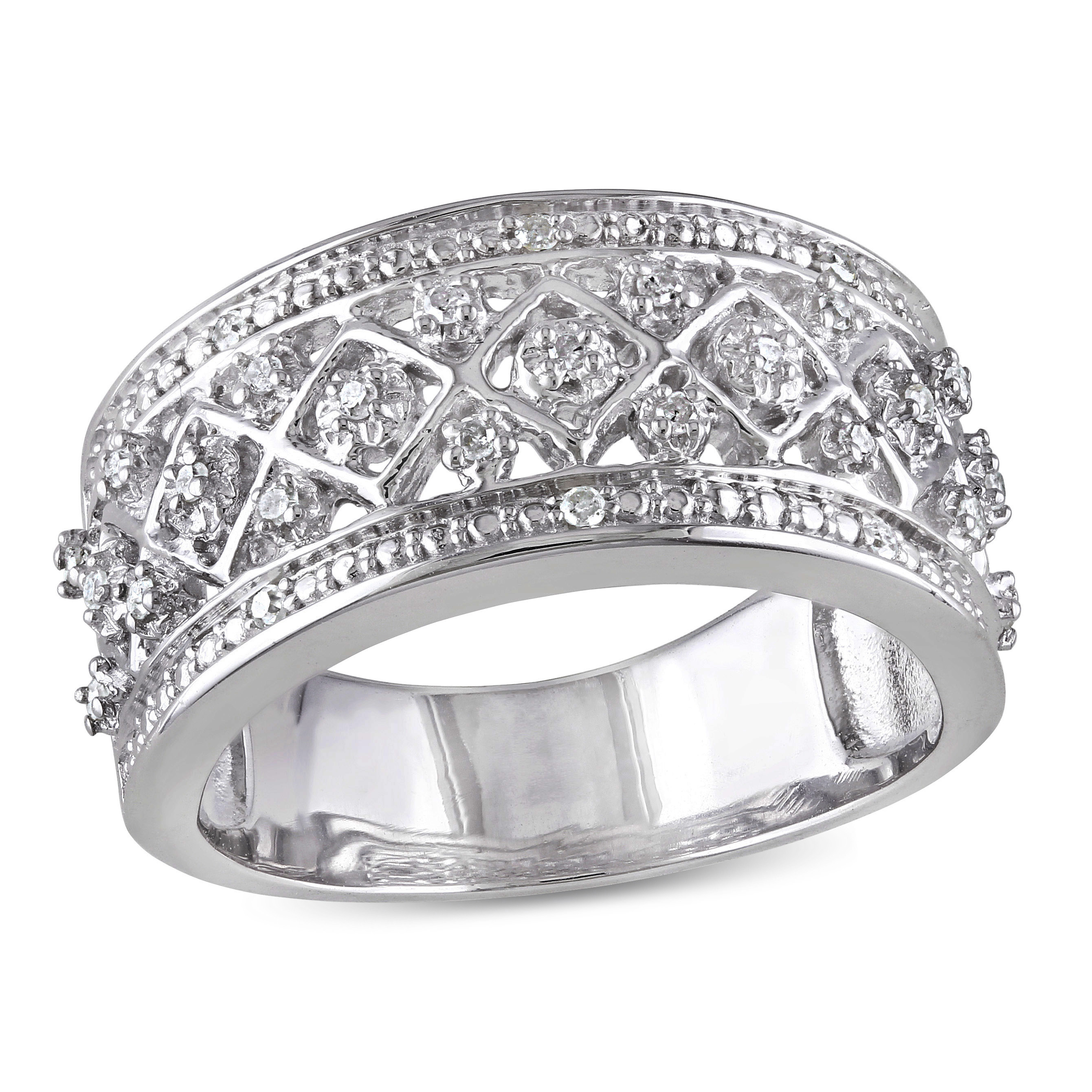 1/7 CT TW Diamond Vintage Ring in Sterling Silver